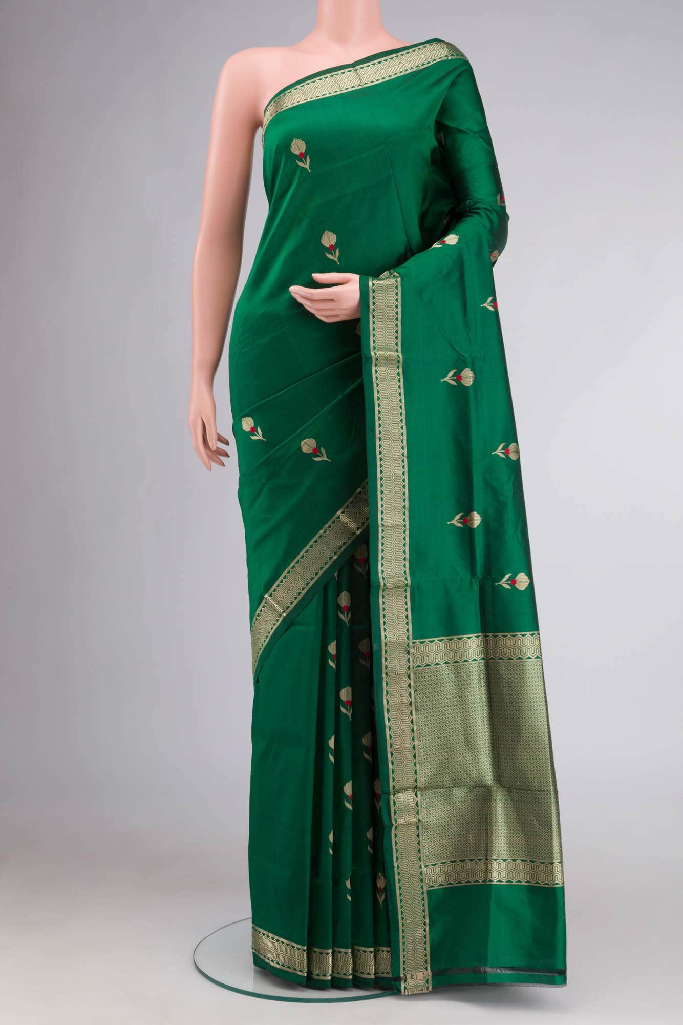 Green Banarasi Katan Silk Saree