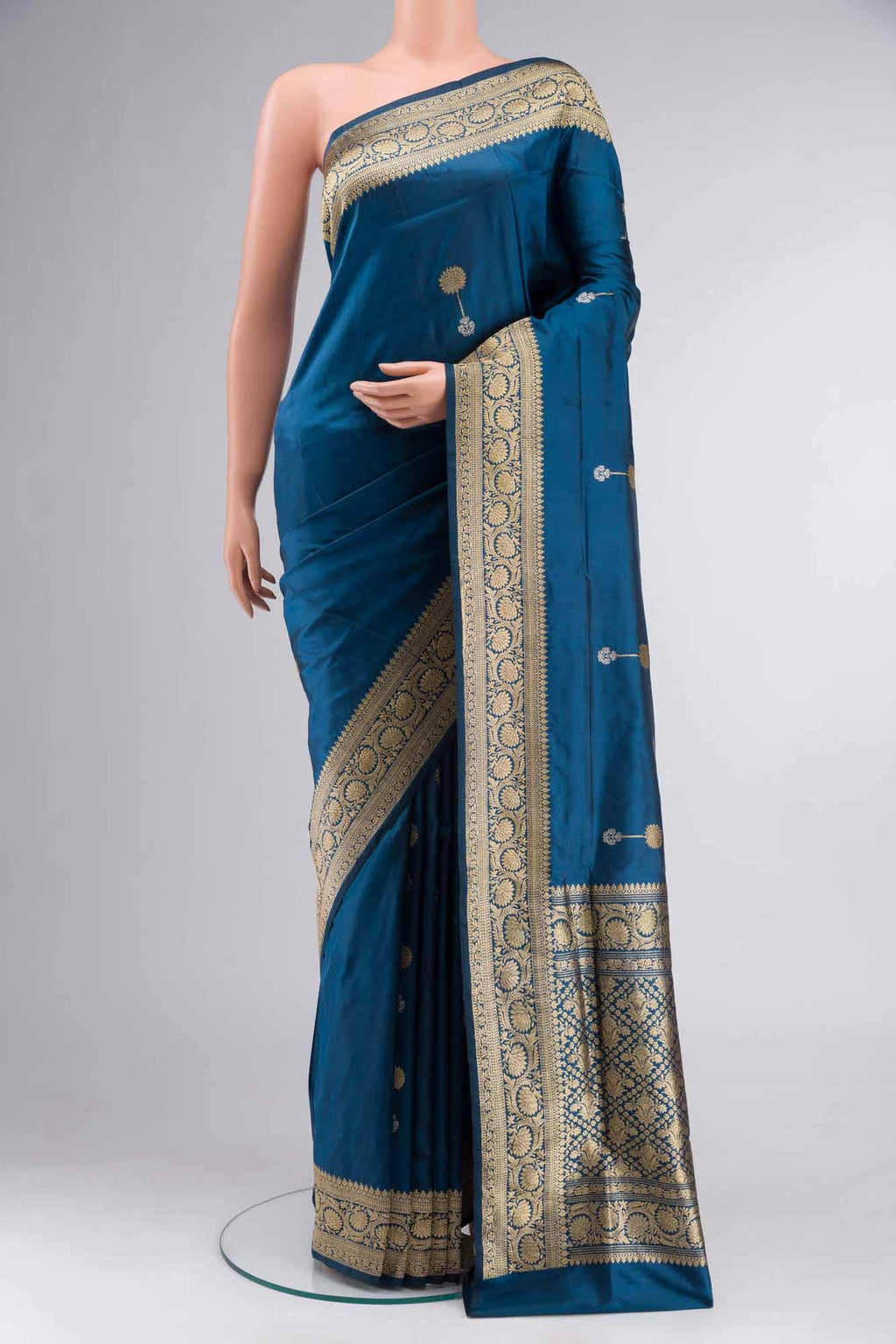 Blue Banarasi Katan Silk Saree