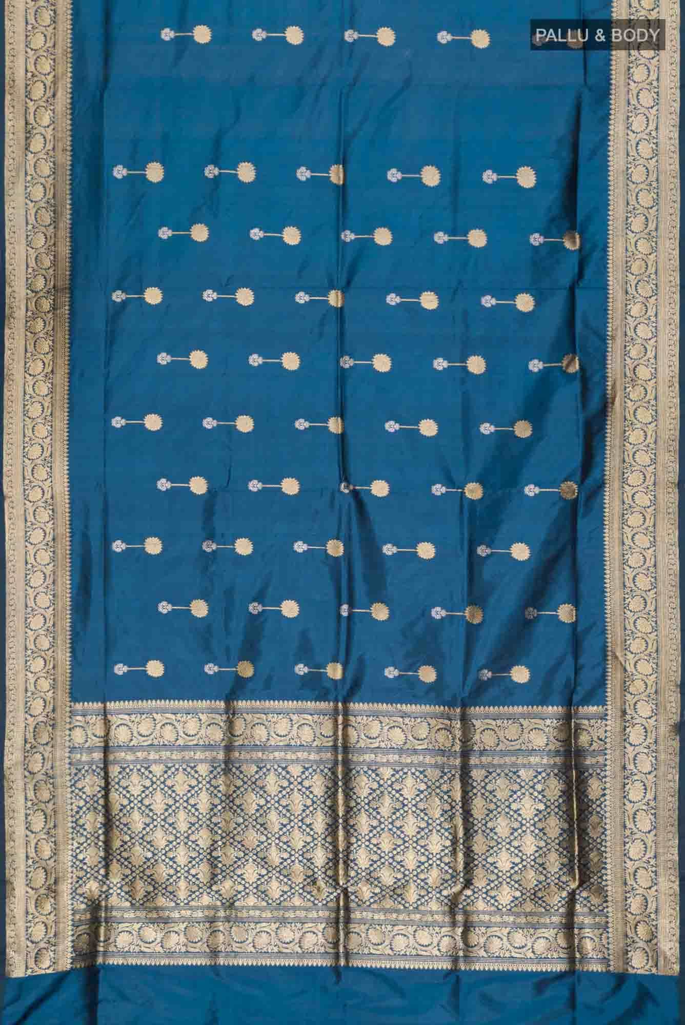 Blue Banarasi Katan Silk Saree