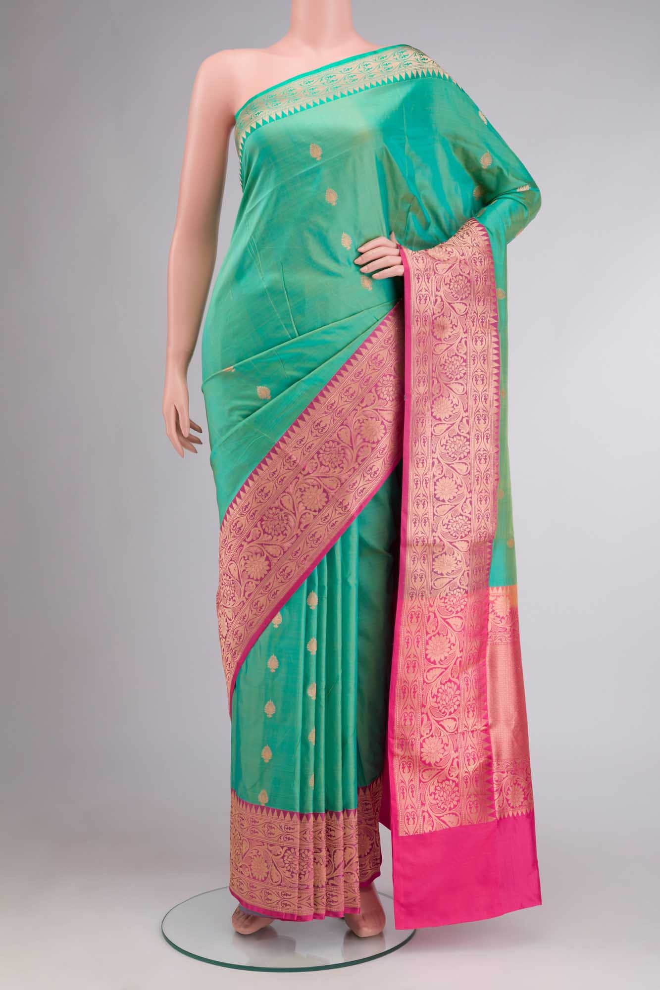 Green Banarasi Katan Silk Saree