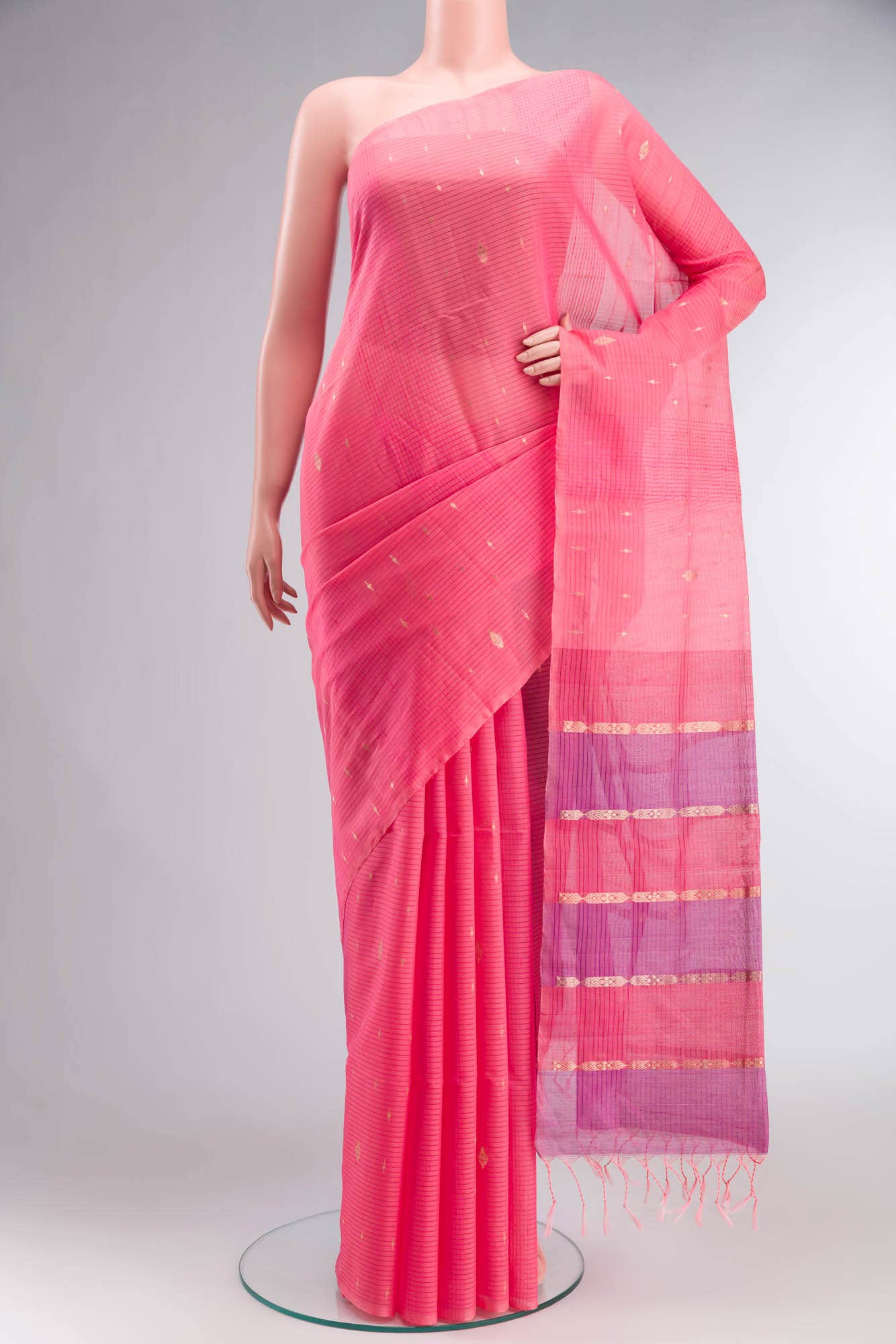 Pink Silk Cotton Saree