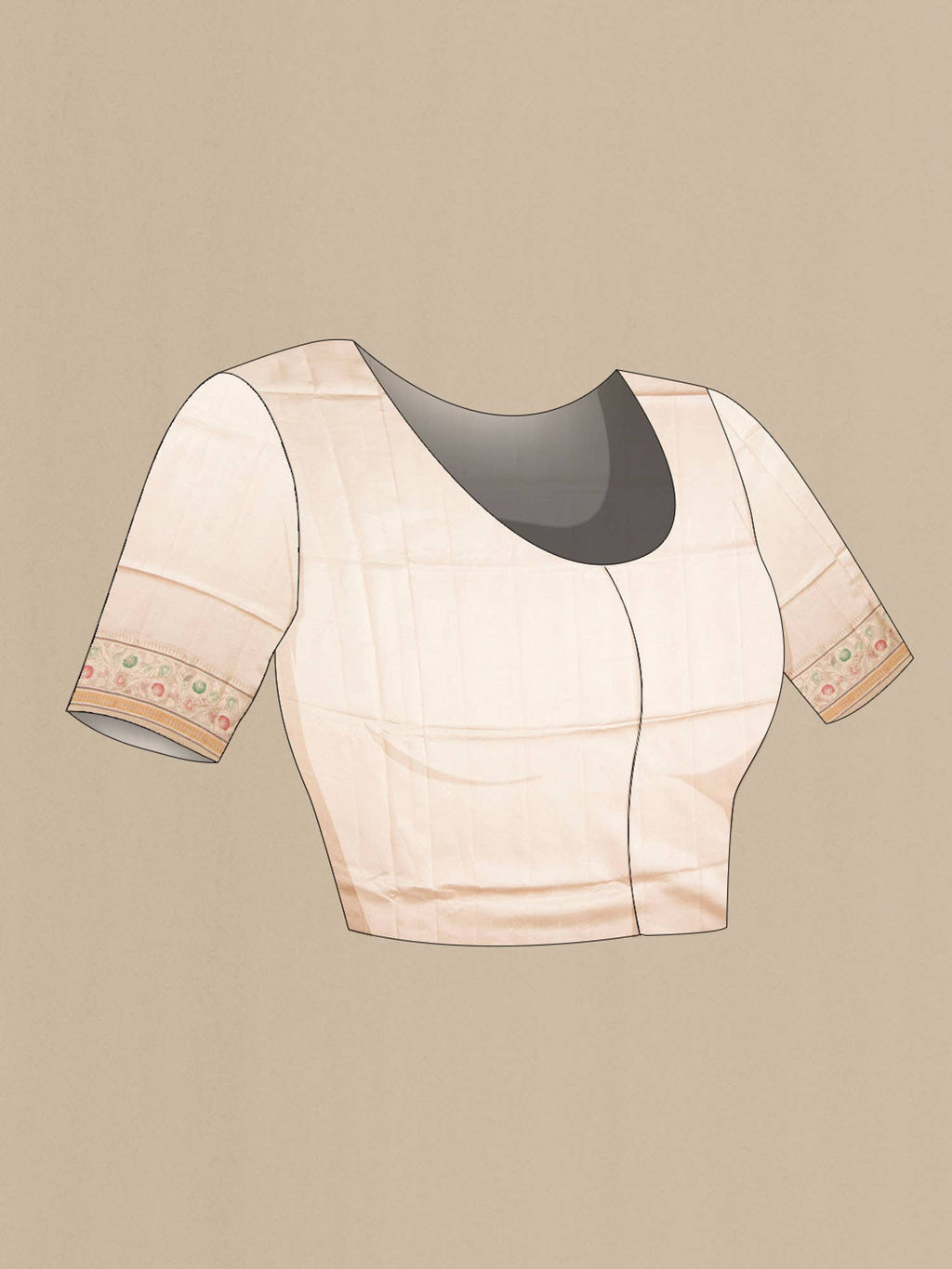 Beige Banarasi Raw Silk Saree