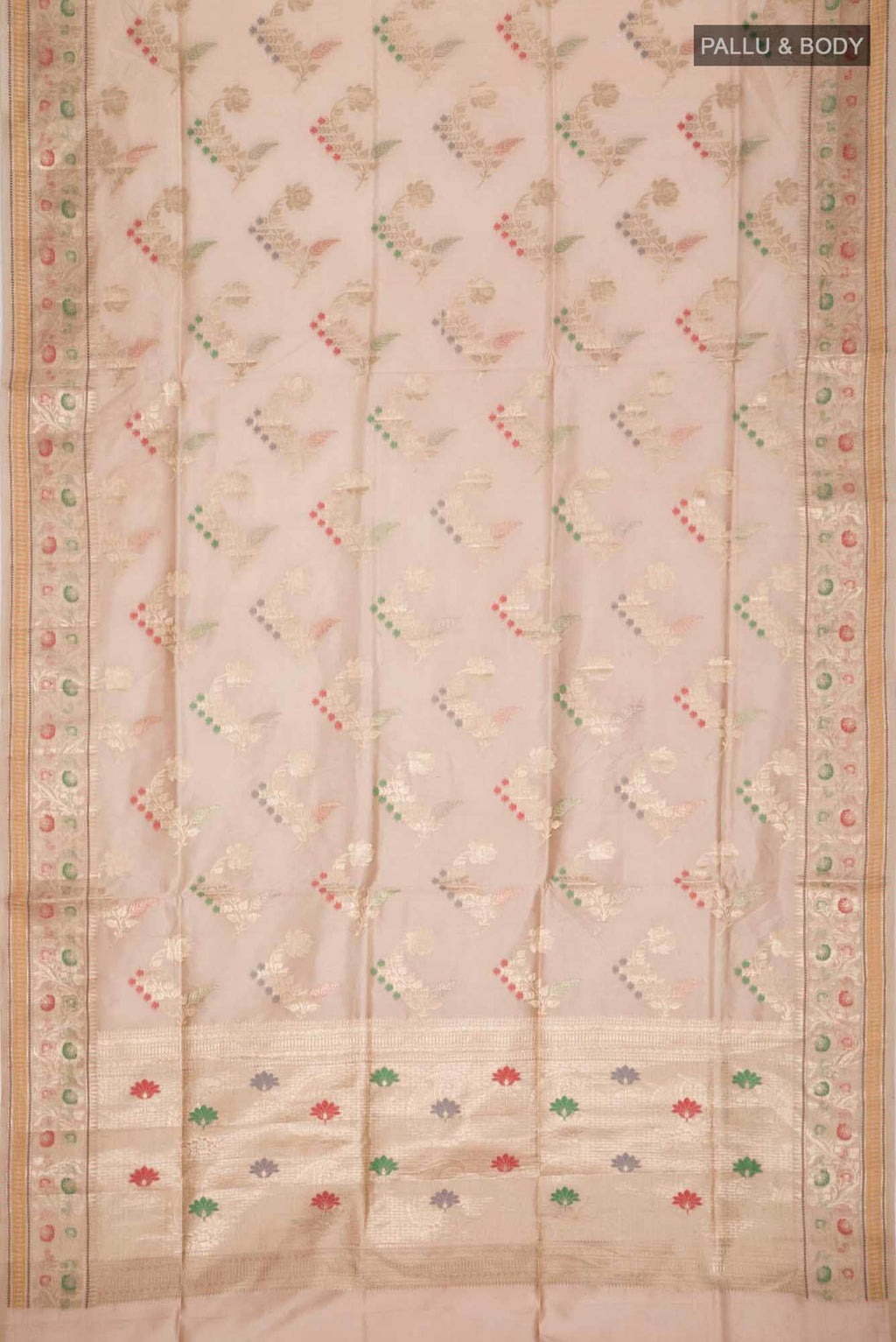 Beige Banarasi Raw Silk Saree