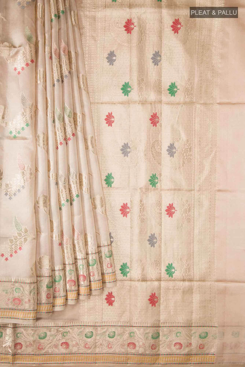 Beige Banarasi Raw Silk Saree