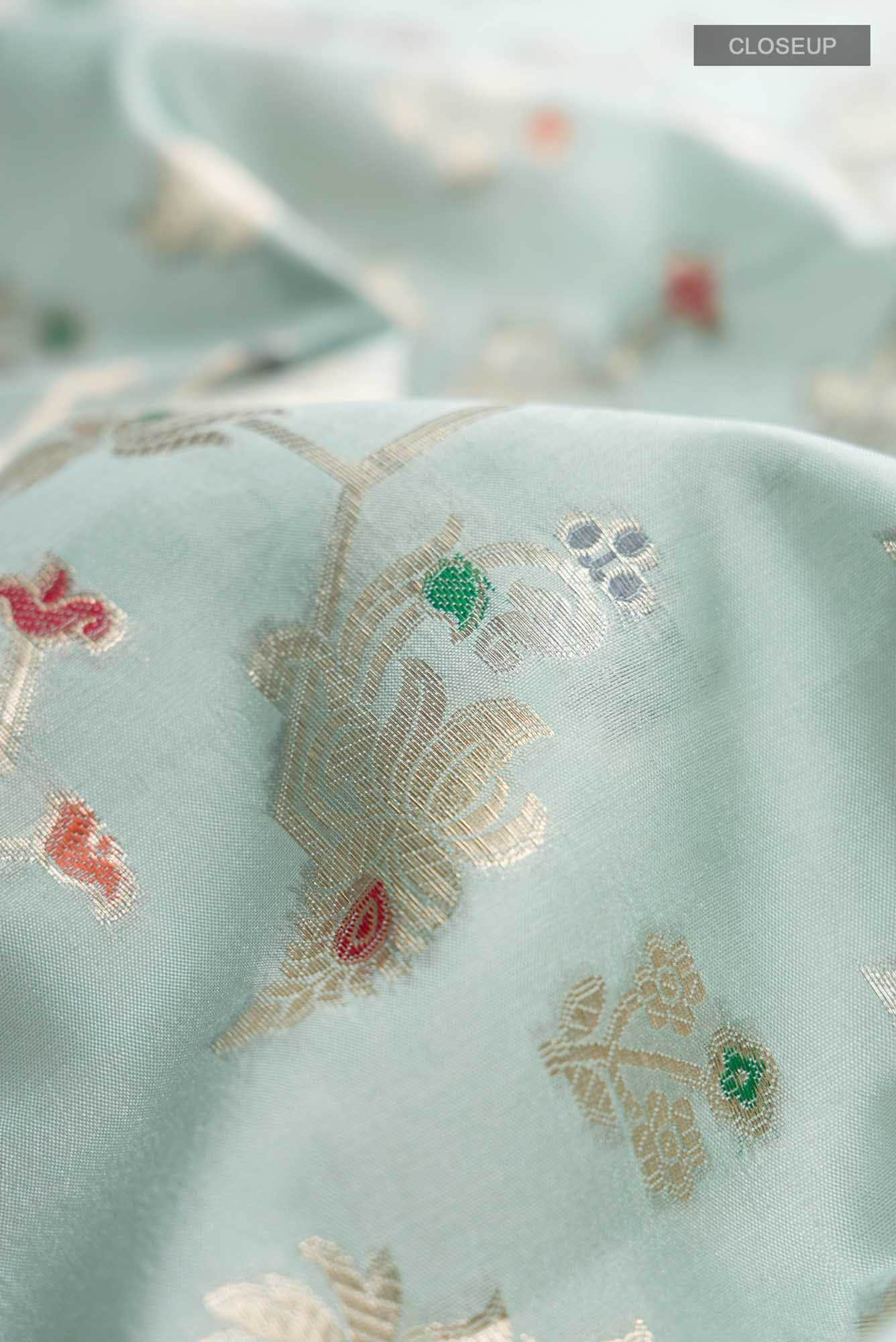 Blue Banarasi Raw Silk Saree