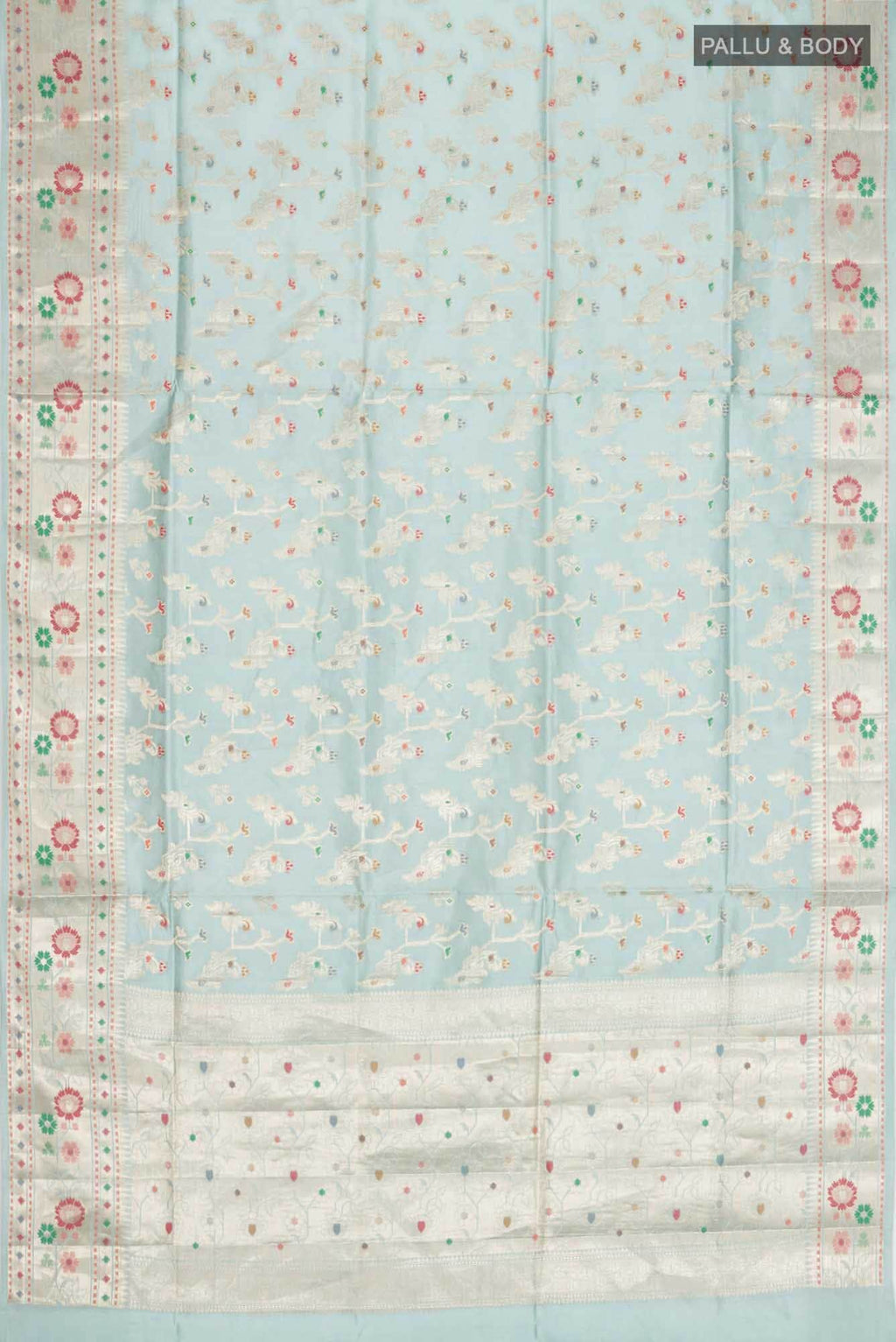 Blue Banarasi Raw Silk Saree