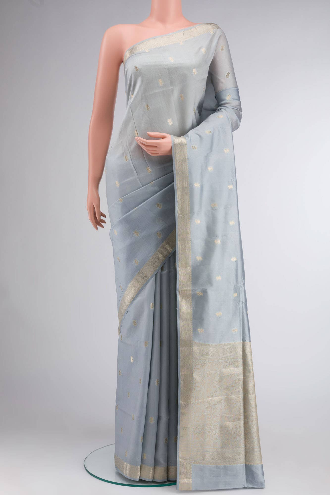 Blue Banarasi Tussar Silk Saree