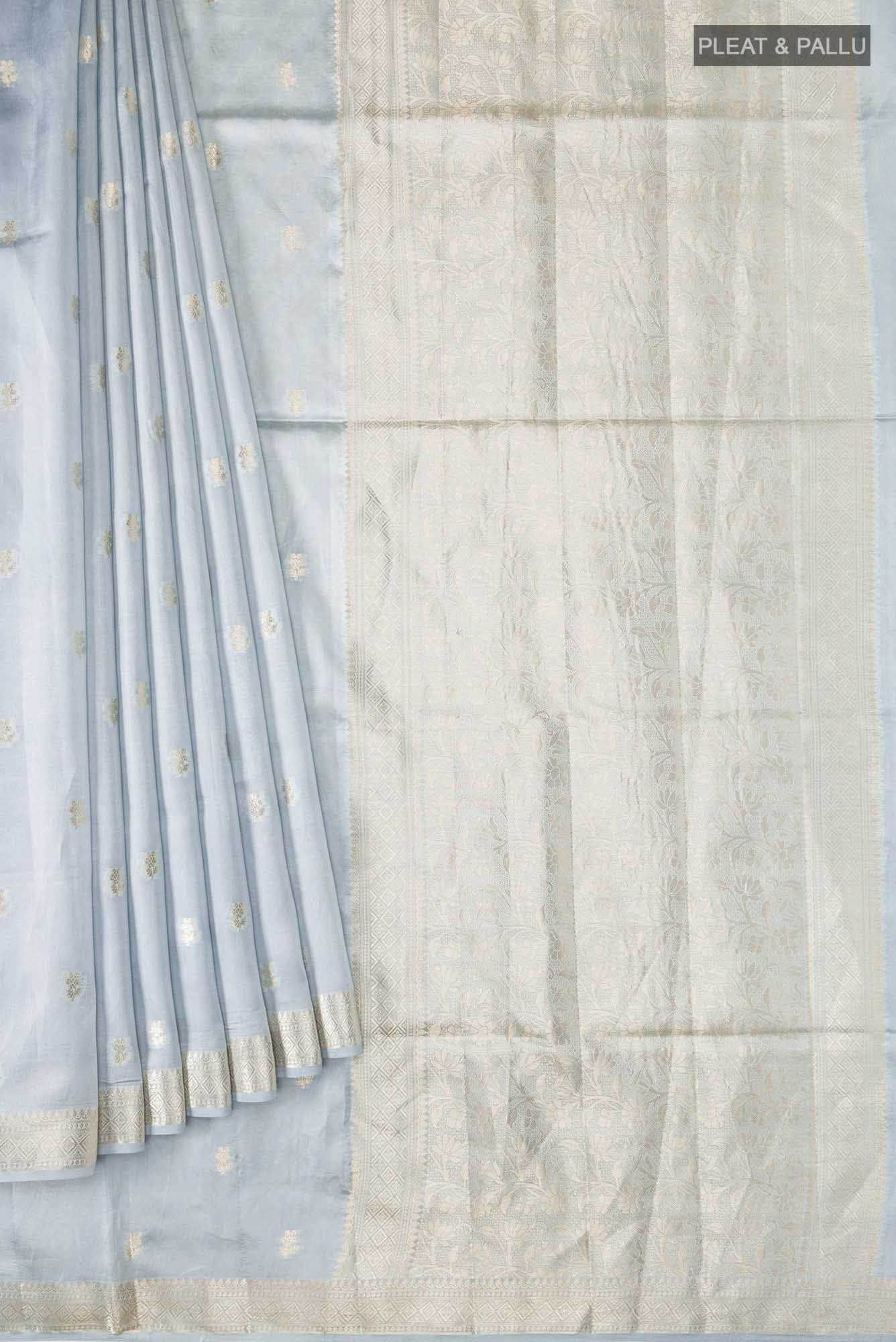 Blue Banarasi Tussar Silk Saree