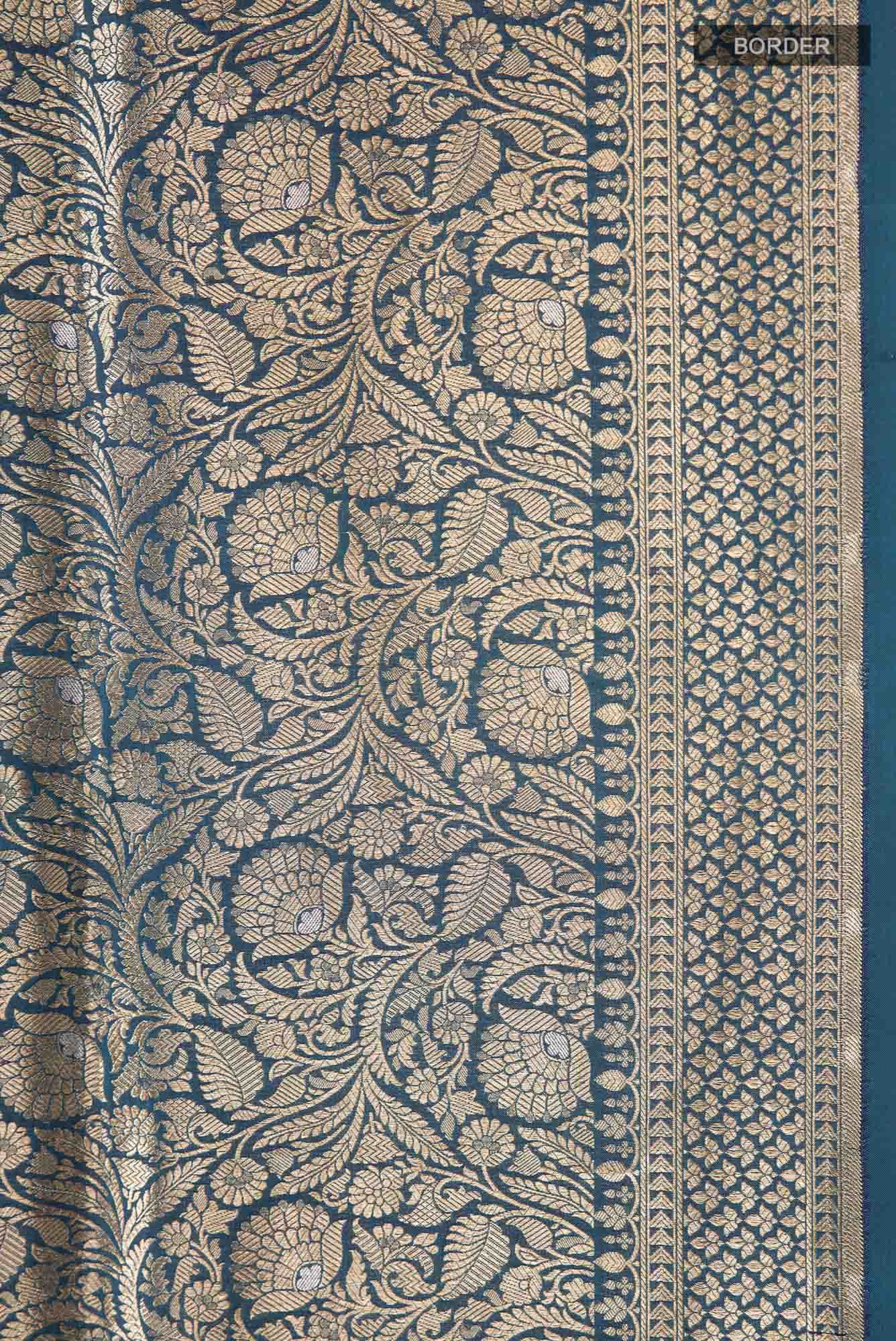 Blue Banarasi Silk Saree