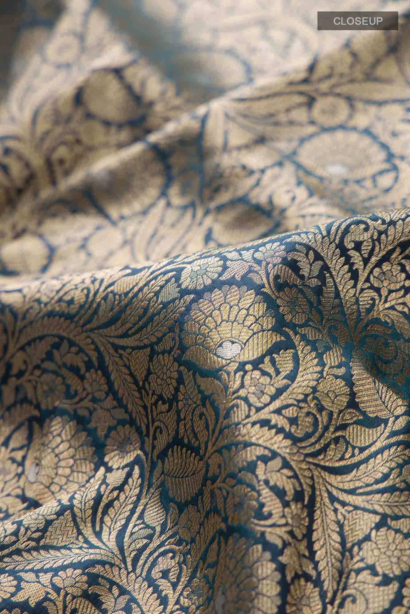 Blue Banarasi Silk Saree