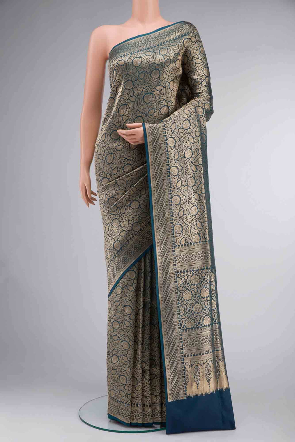 Blue Banarasi Silk Saree