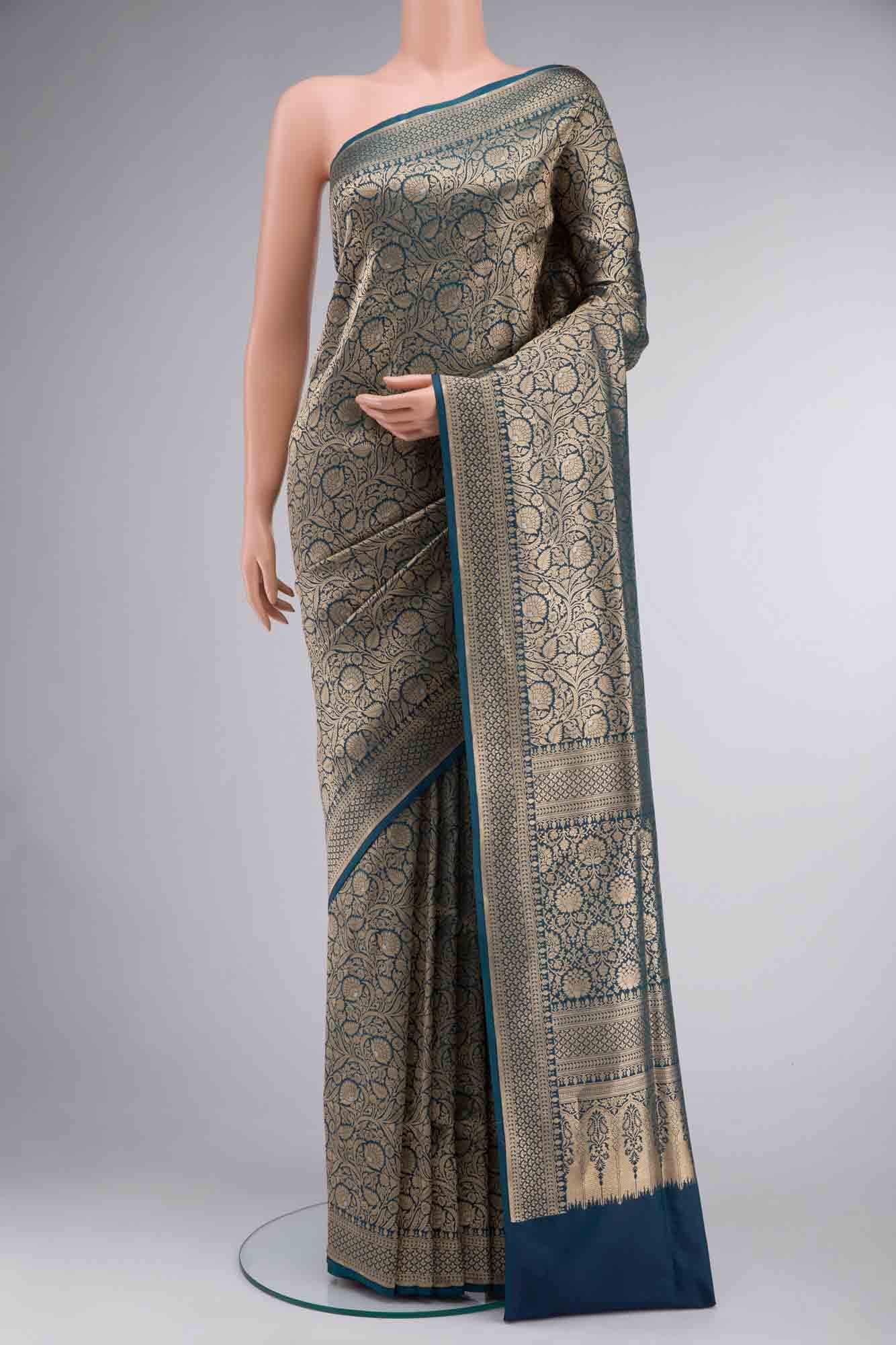 Blue Banarasi Silk Saree