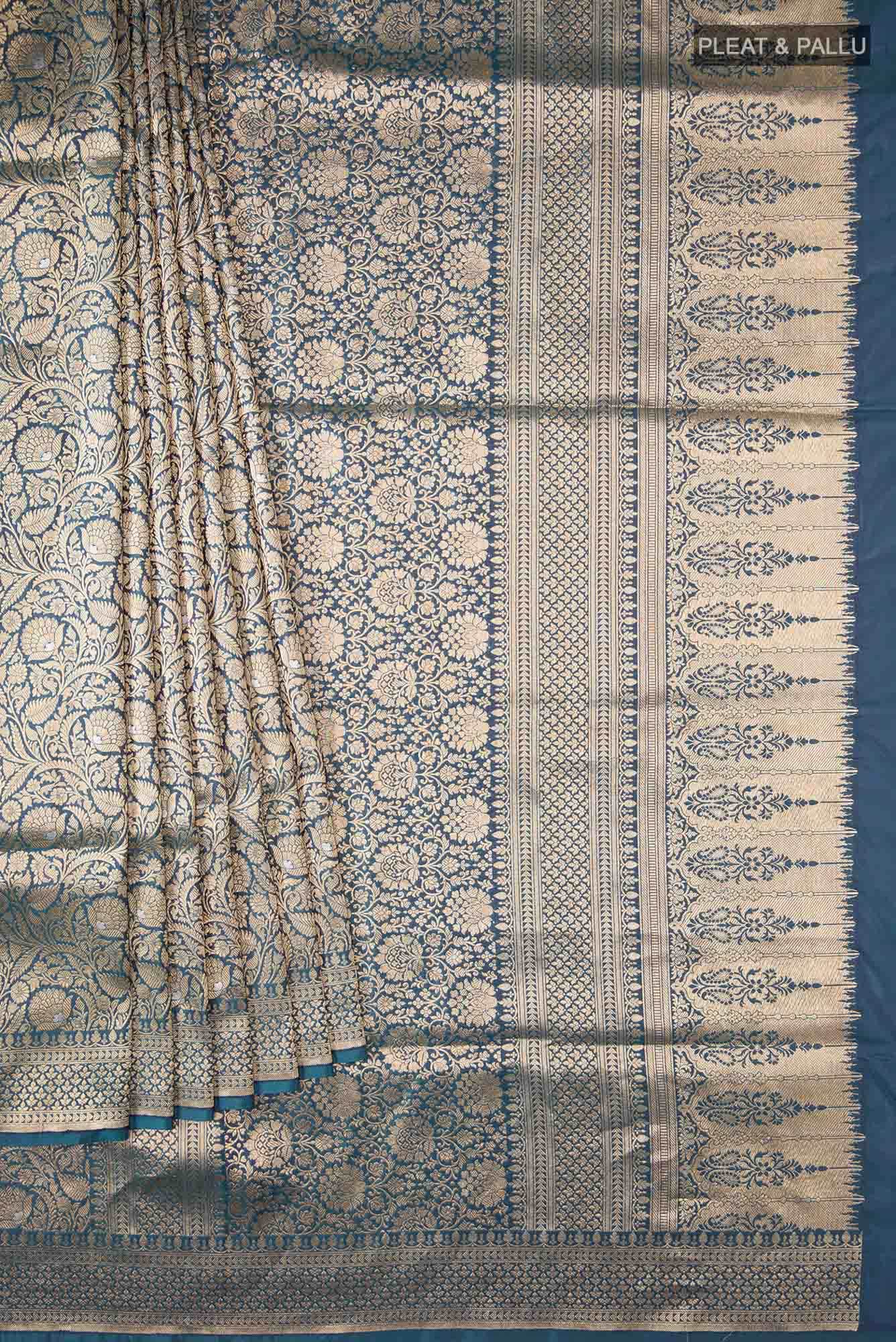 Blue Banarasi Silk Saree