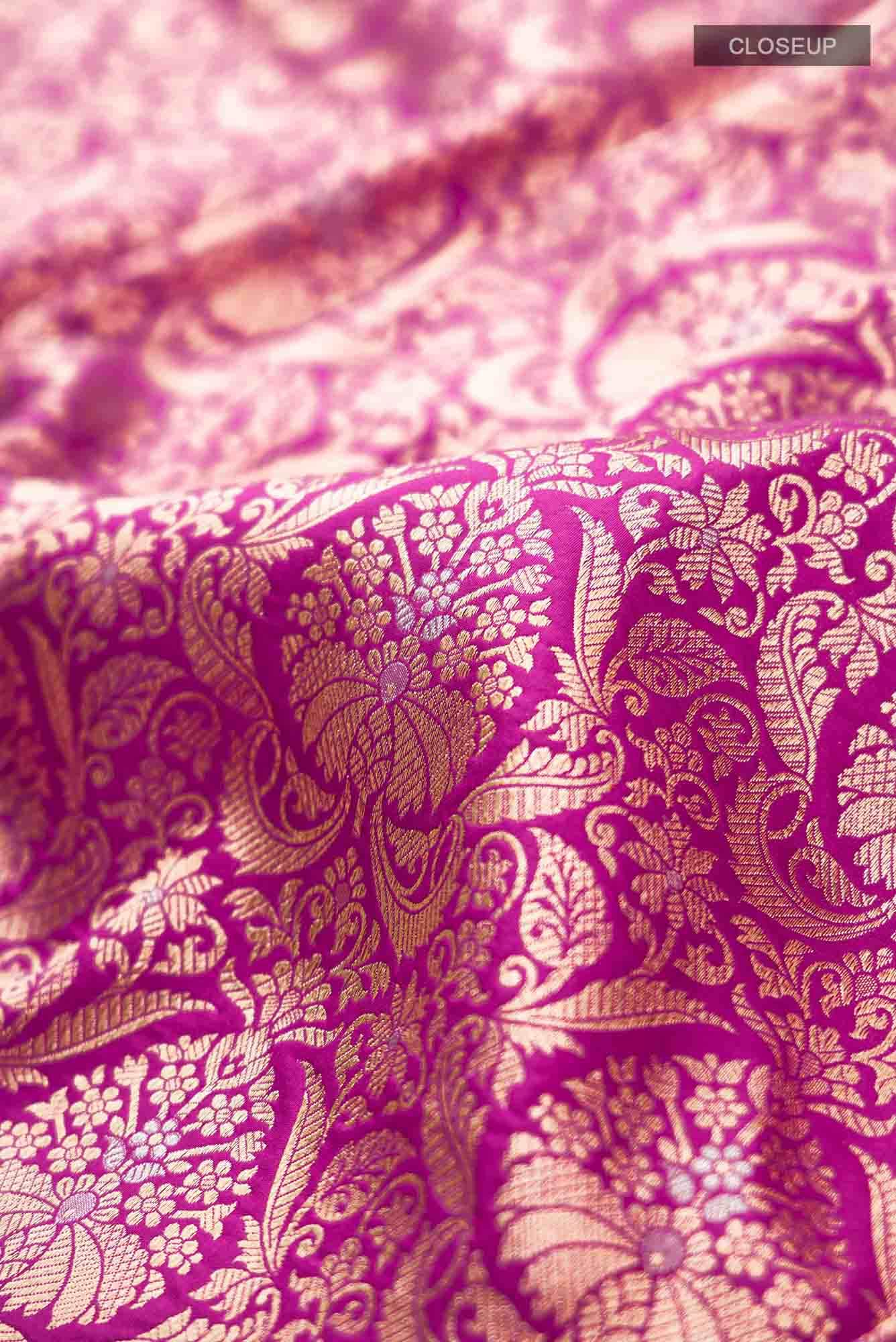 Pink Banarasi Silk Saree