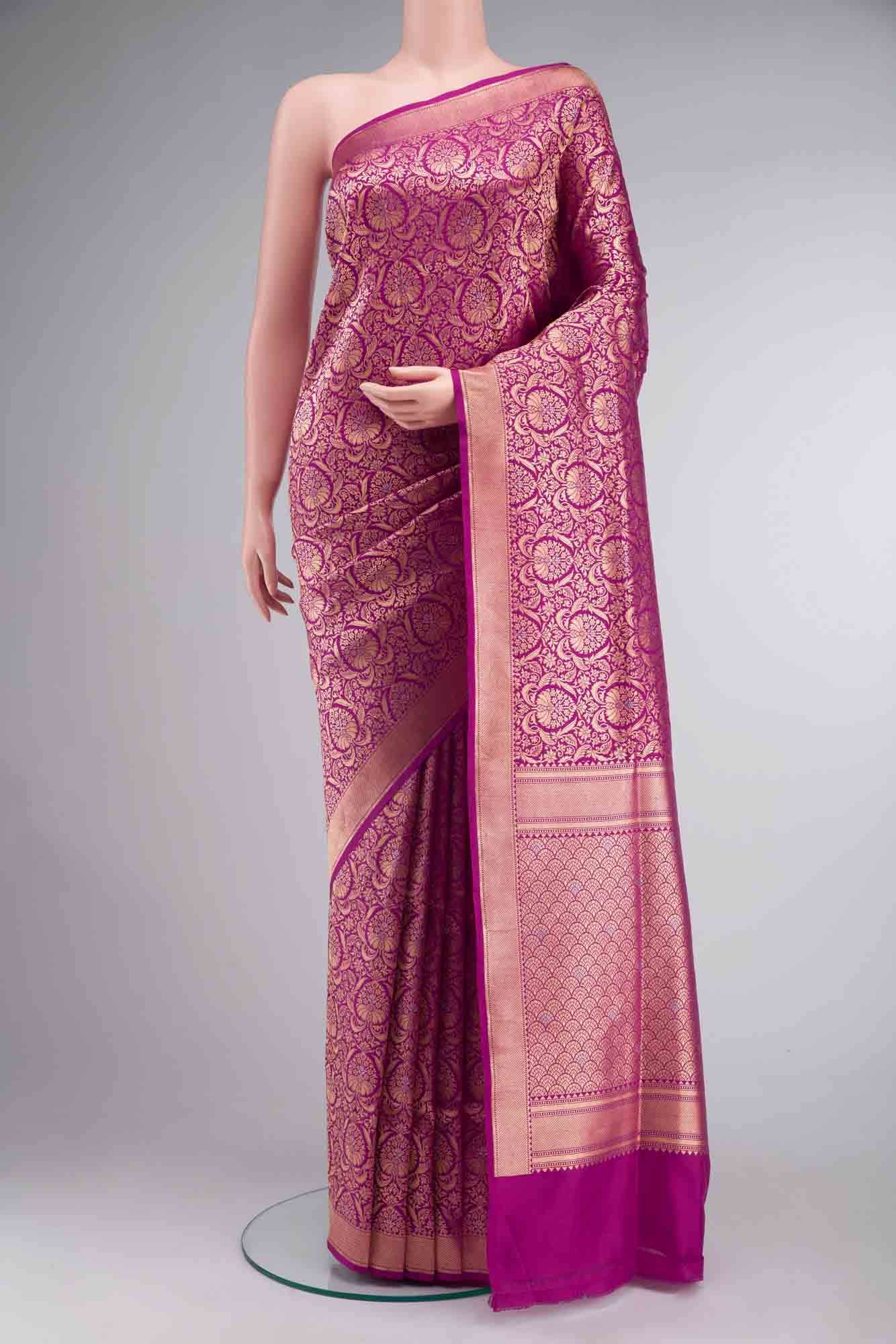 Pink Banarasi Silk Saree