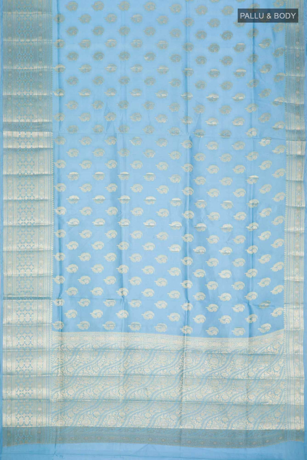Blue Banarasi Tussar Silk Saree