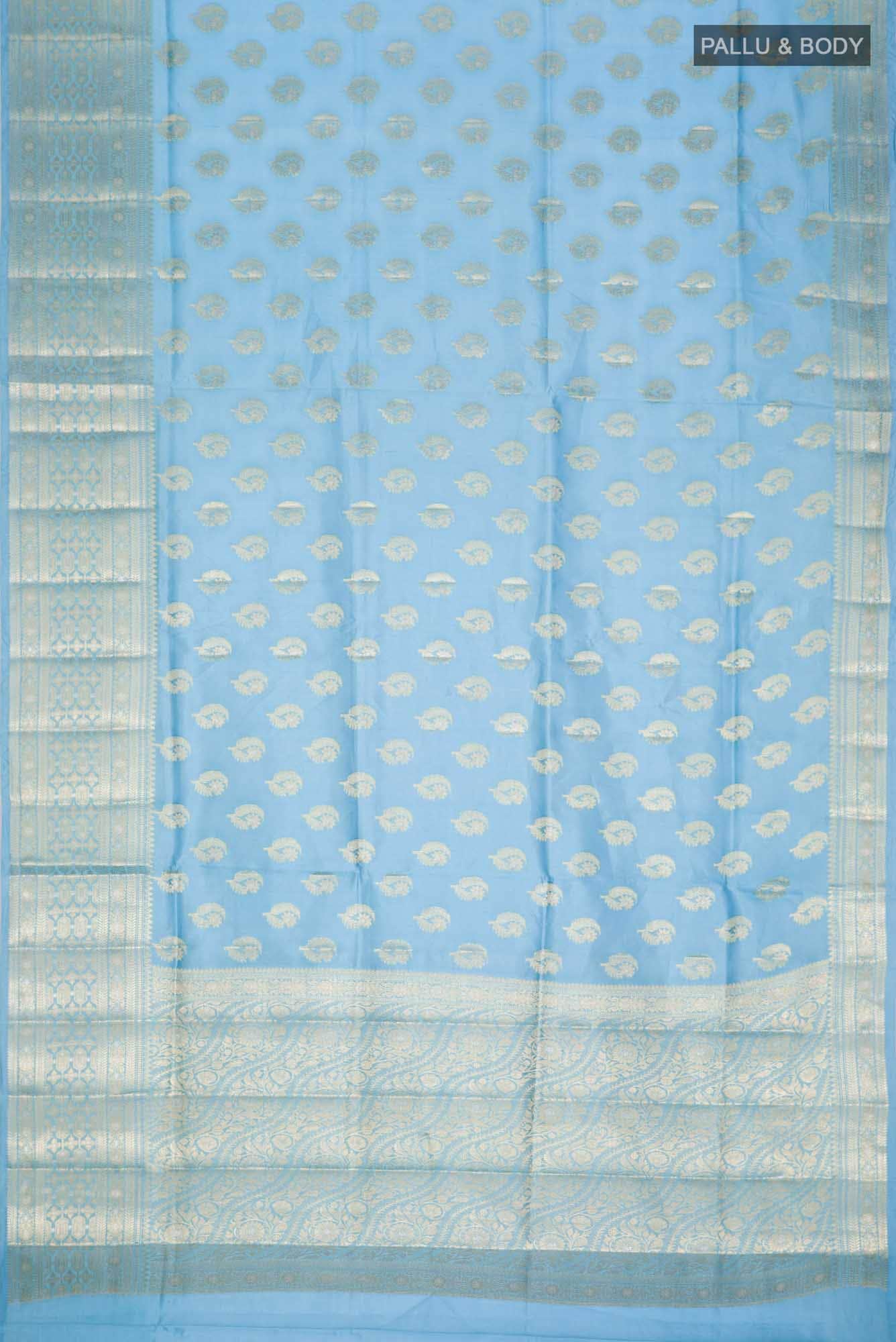 Blue Banarasi Tussar Silk Saree