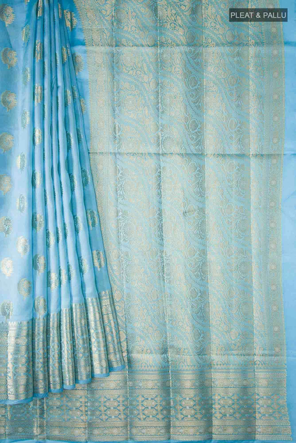 Blue Banarasi Tussar Silk Saree