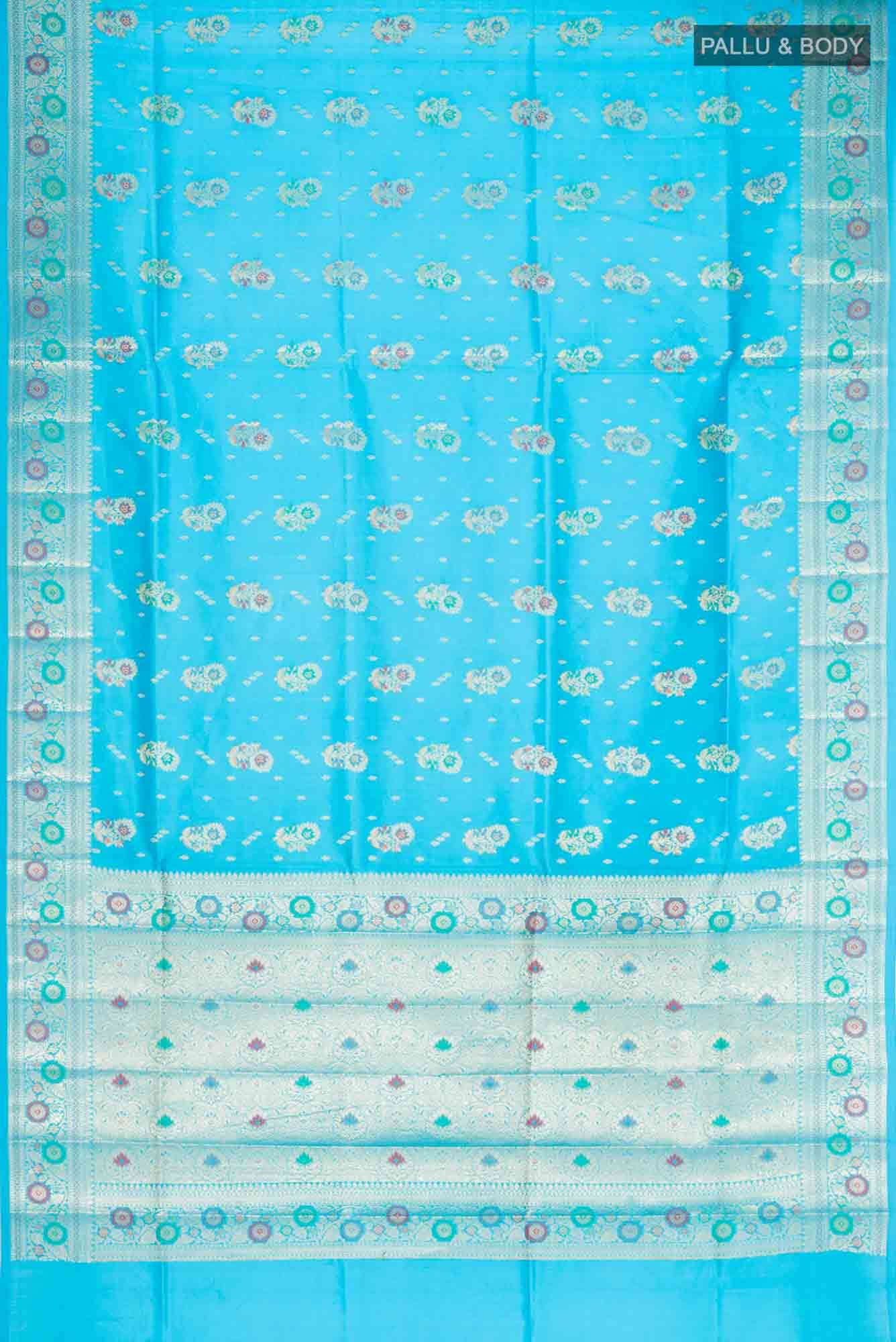 Blue Banarasi Raw Silk Saree