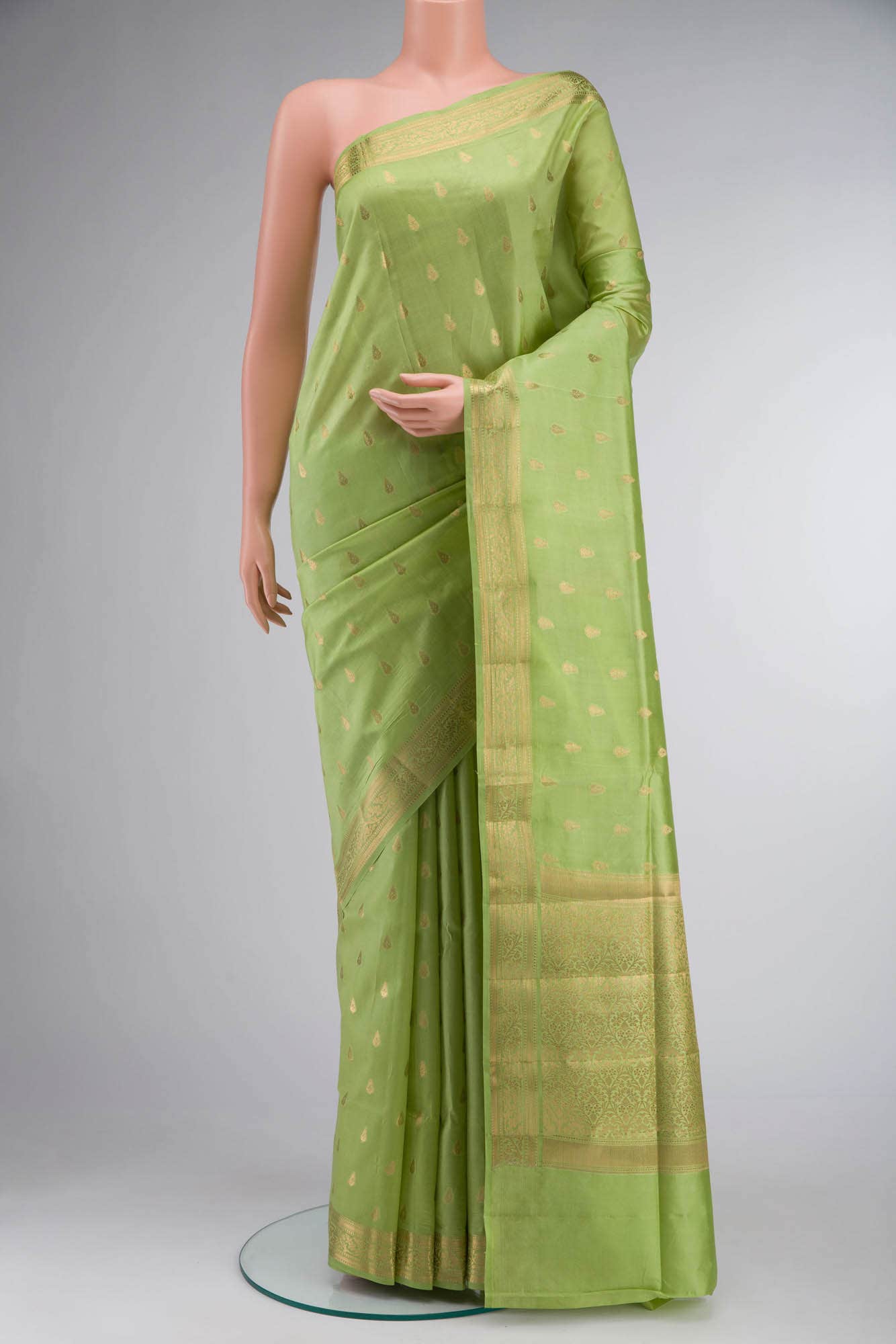 Green Banarasi Tussar Silk Saree