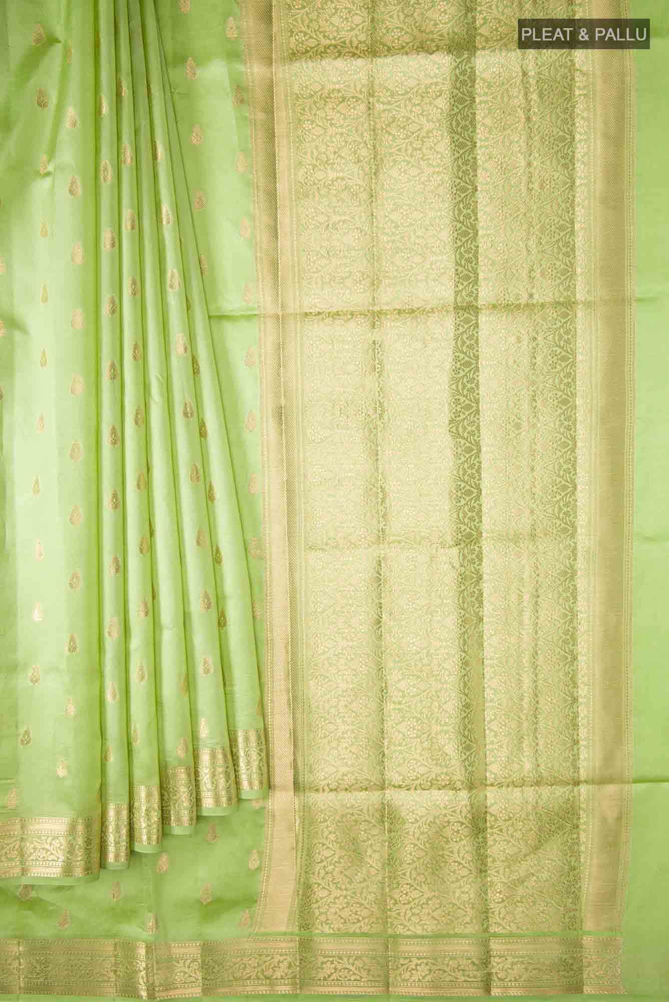 Green Banarasi Tussar Silk Saree