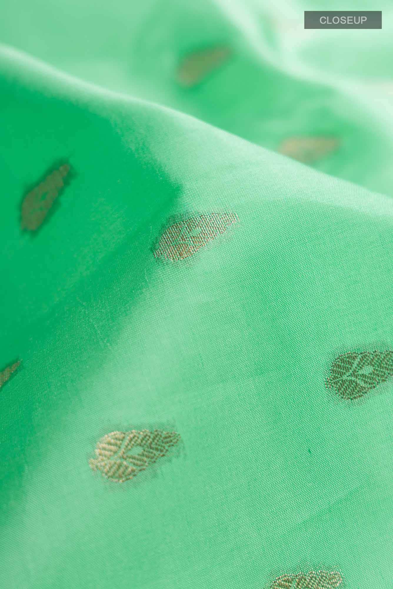 Green Banarasi Raw Silk Saree