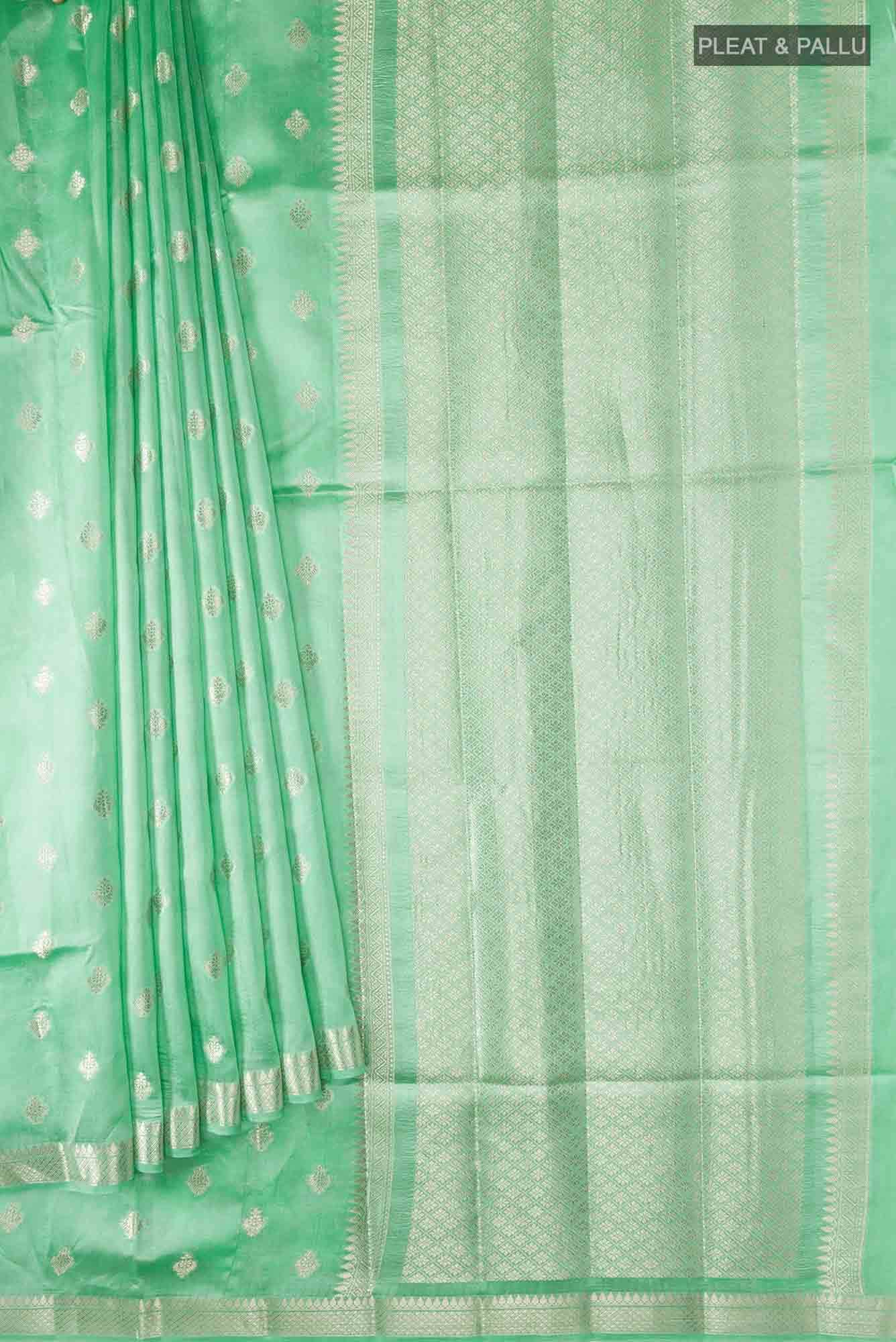 Green Banarasi Tussar Silk Saree