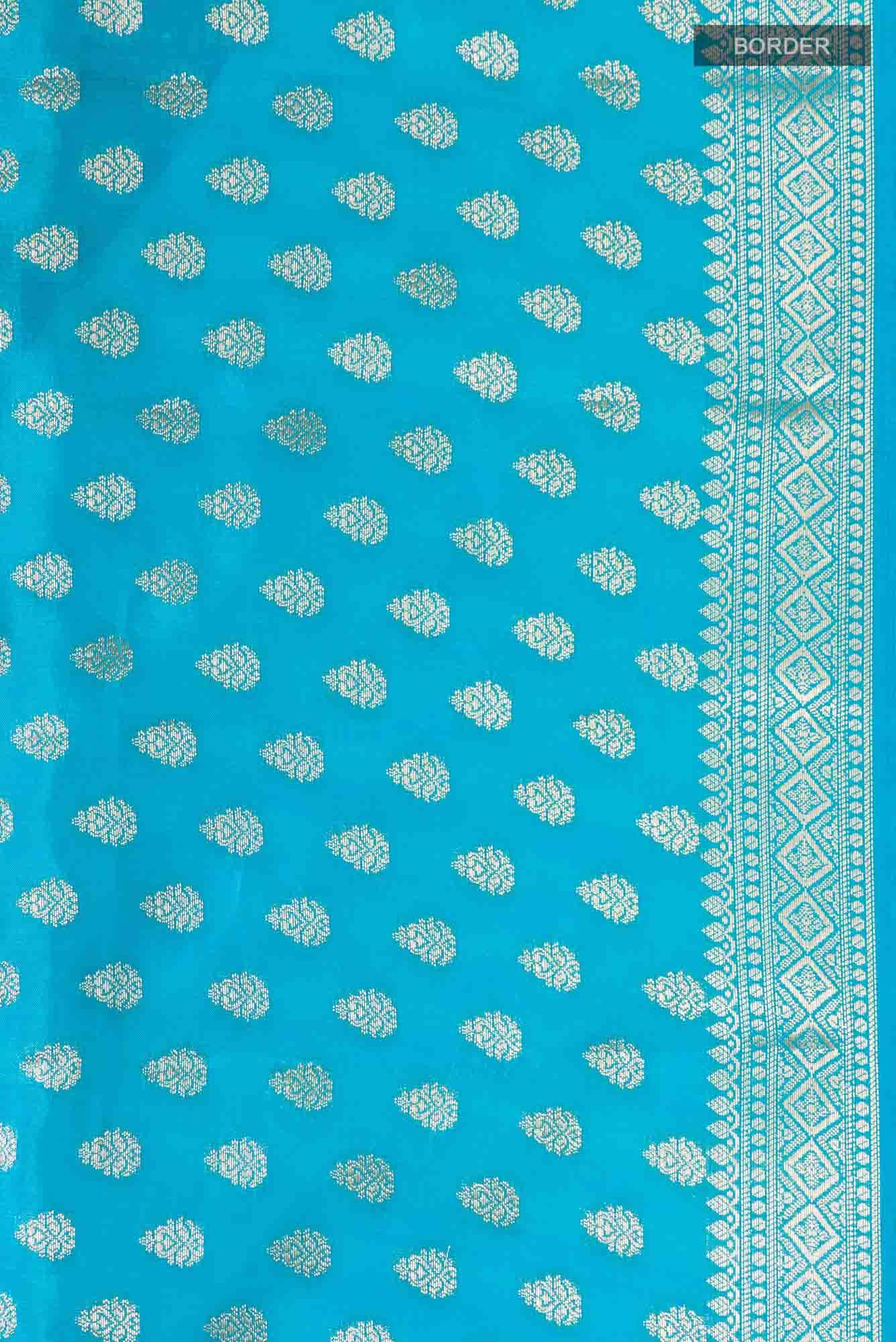 Blue Banarasi Raw Silk Saree
