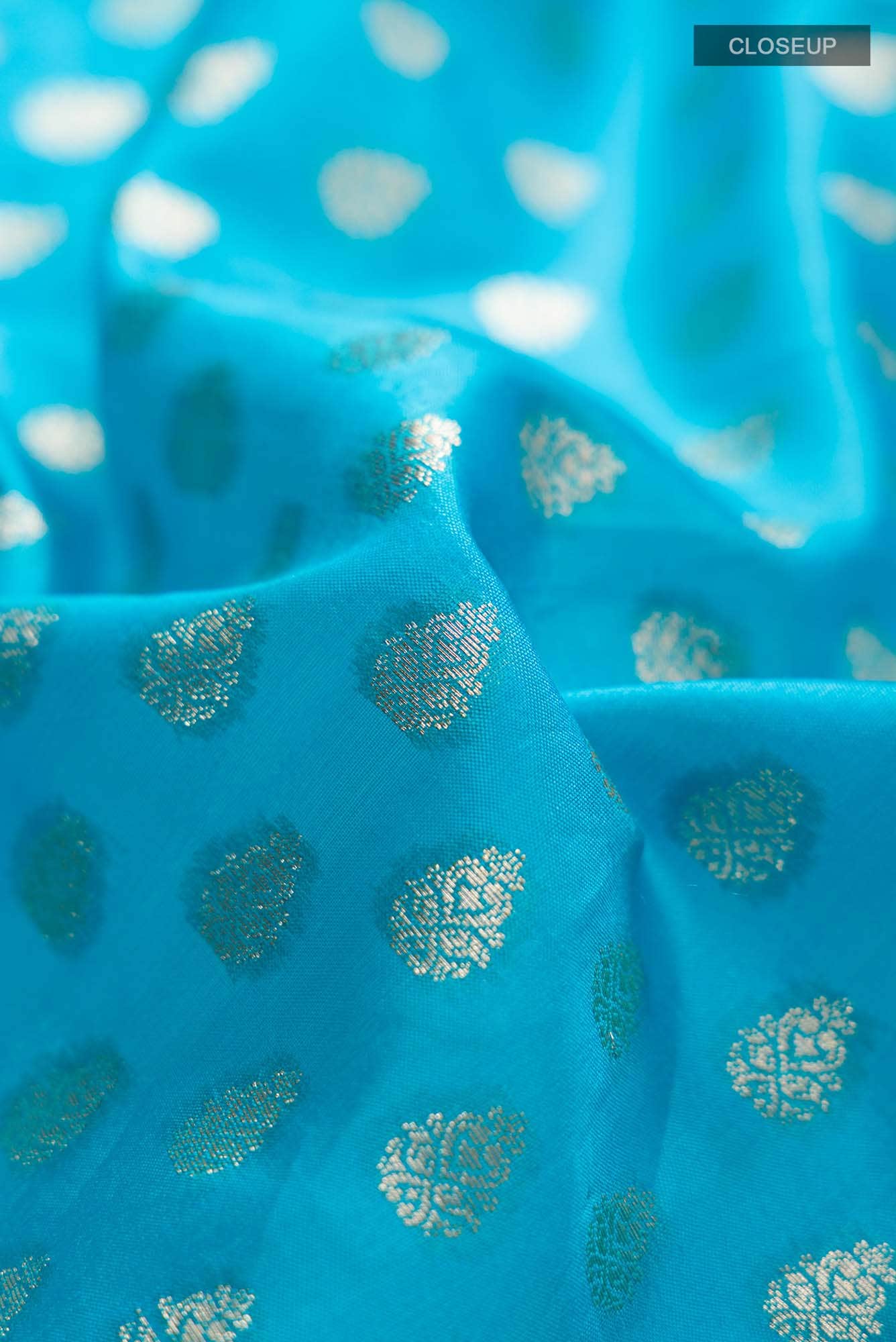 Blue Banarasi Raw Silk Saree