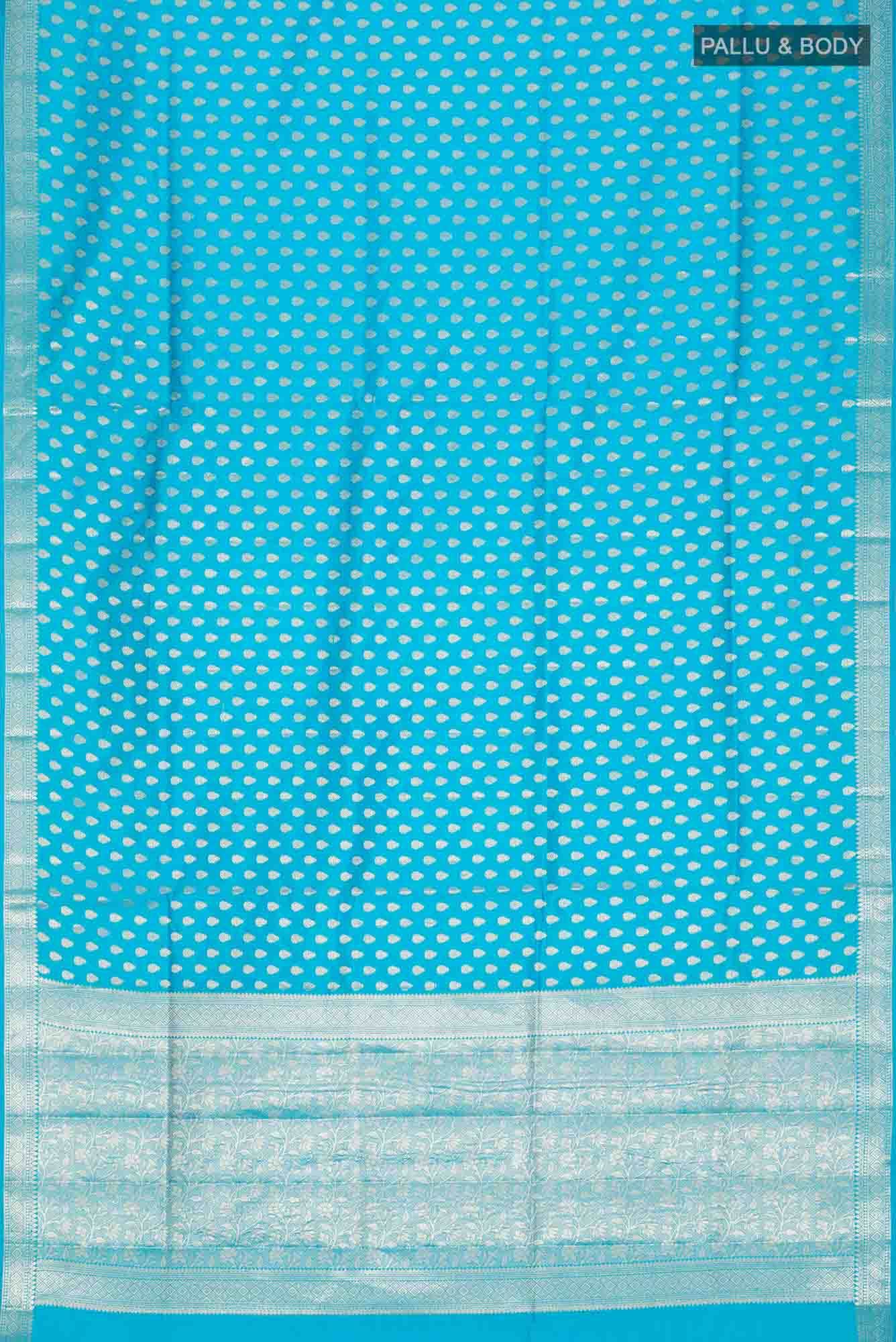 Blue Banarasi Raw Silk Saree