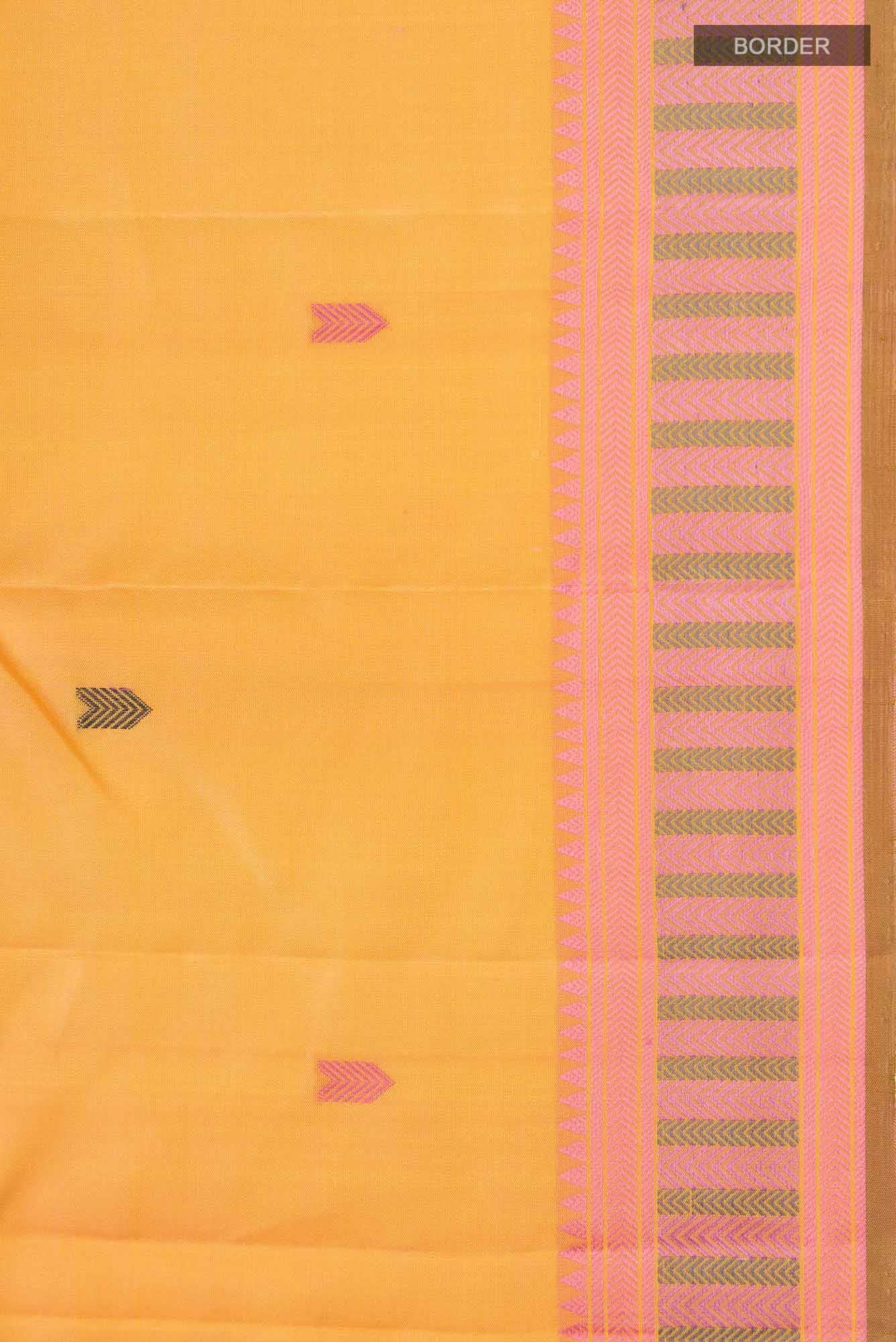 Yellow Kanchipuram Silk Saree
