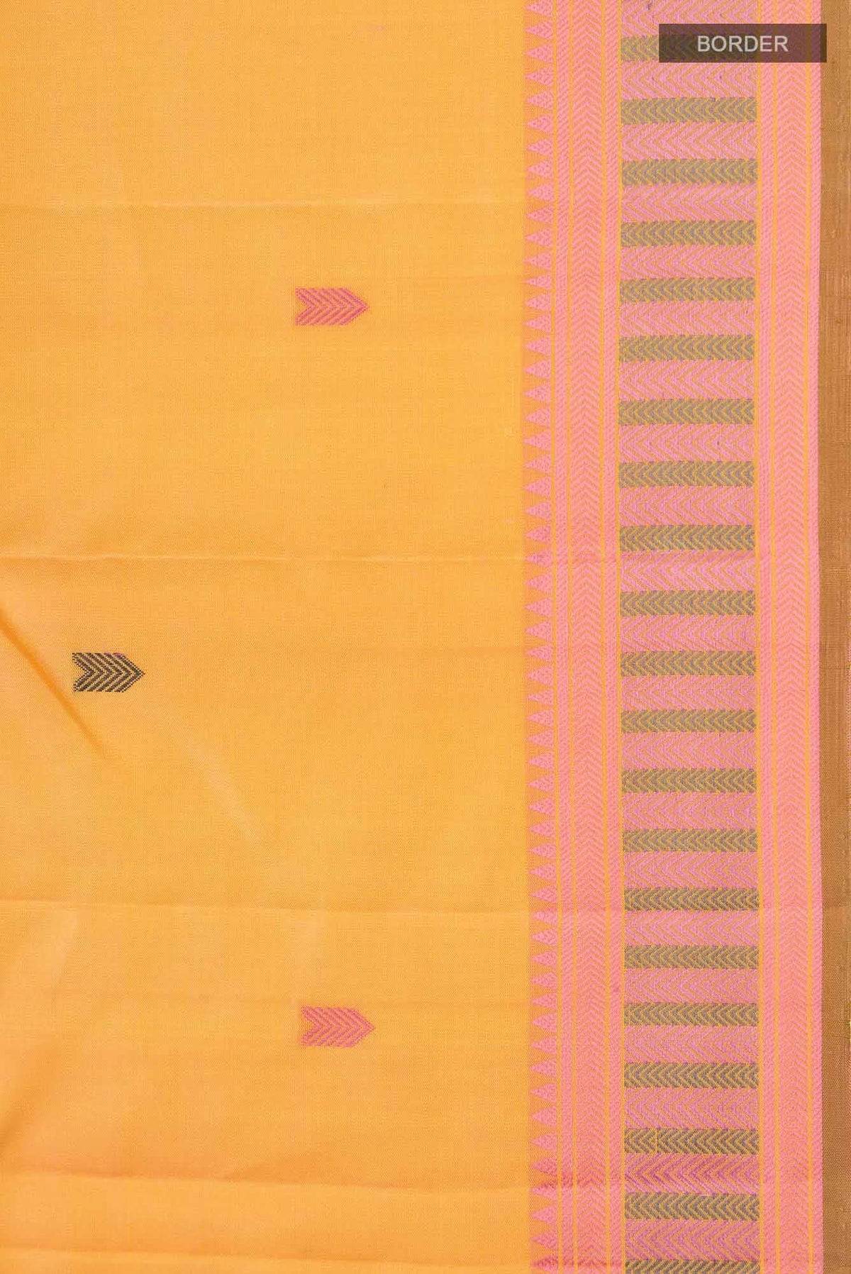 Yellow with Peach Color Kanchipuram Silk Saree