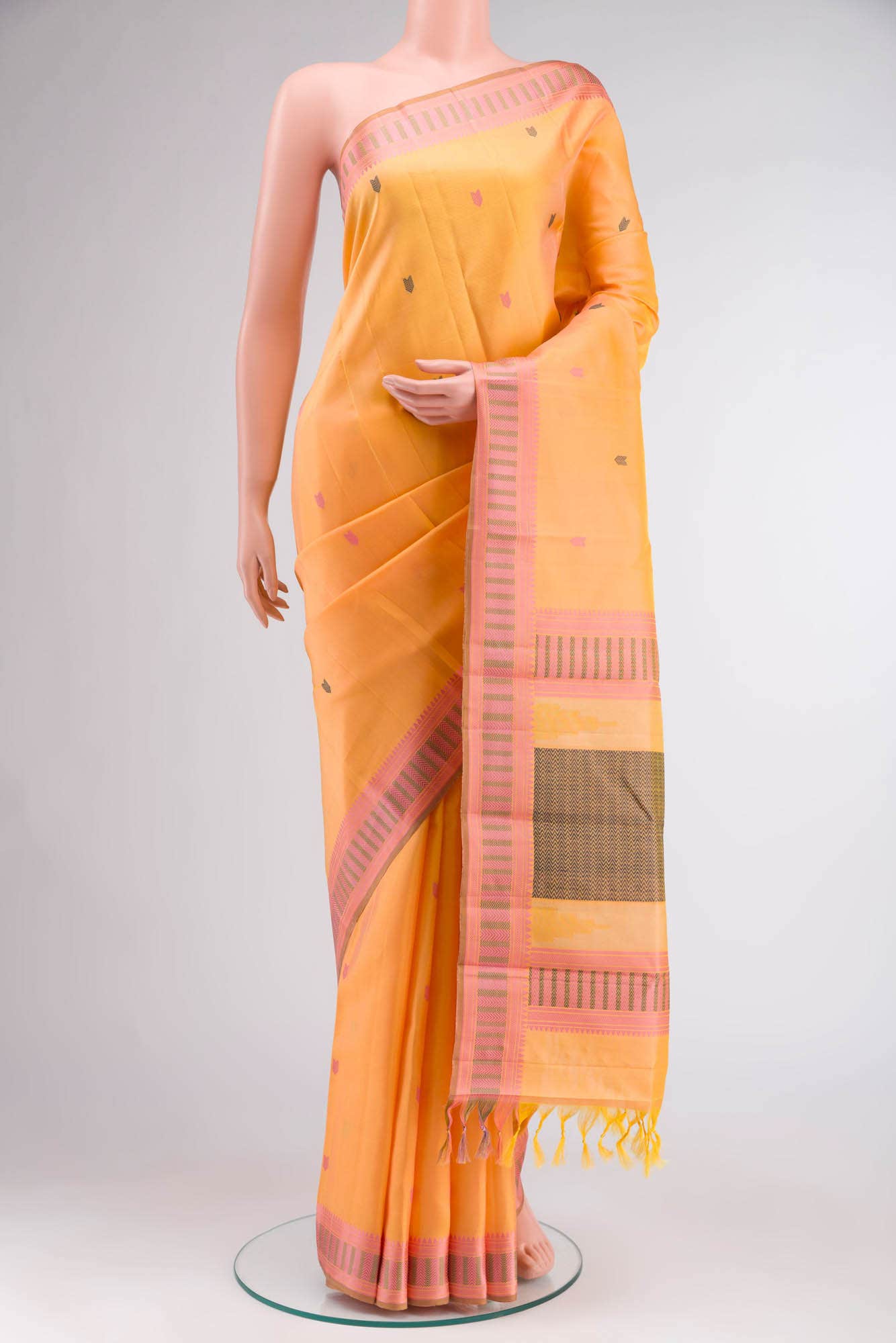Yellow Kanchipuram Silk Saree