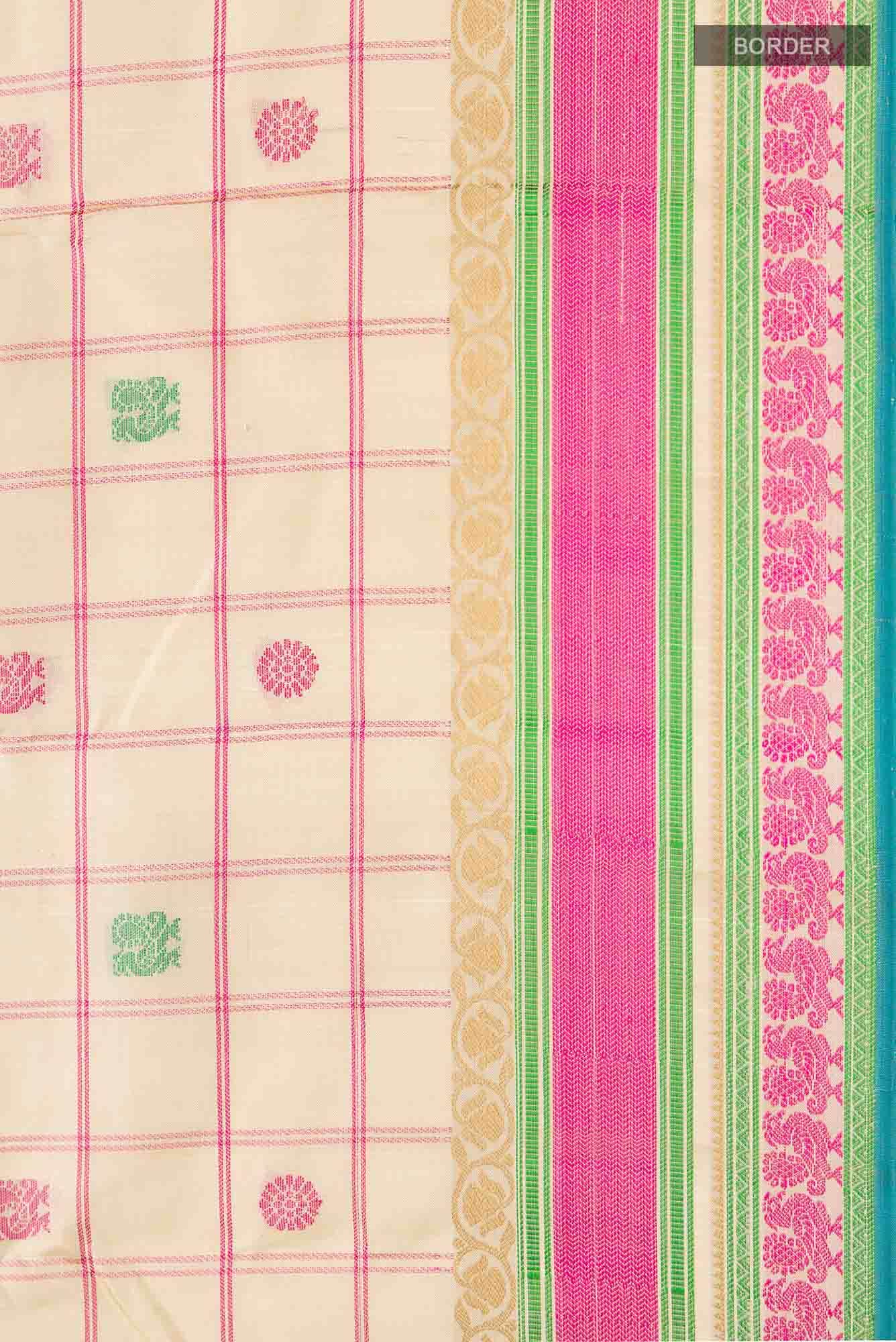 Beige Kanchipuram Silk Saree