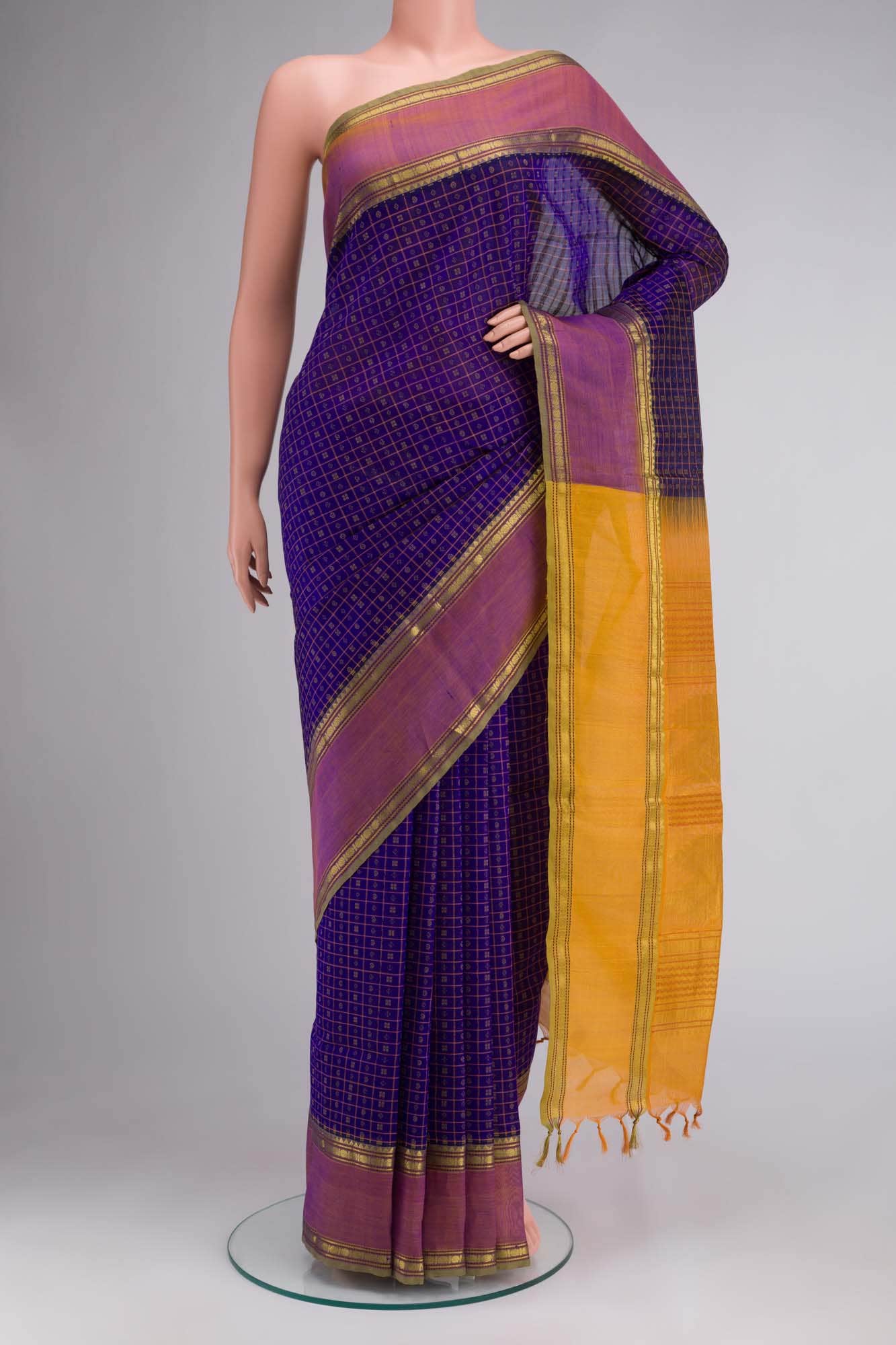 Blue Coimbatore Silk Cotton Saree