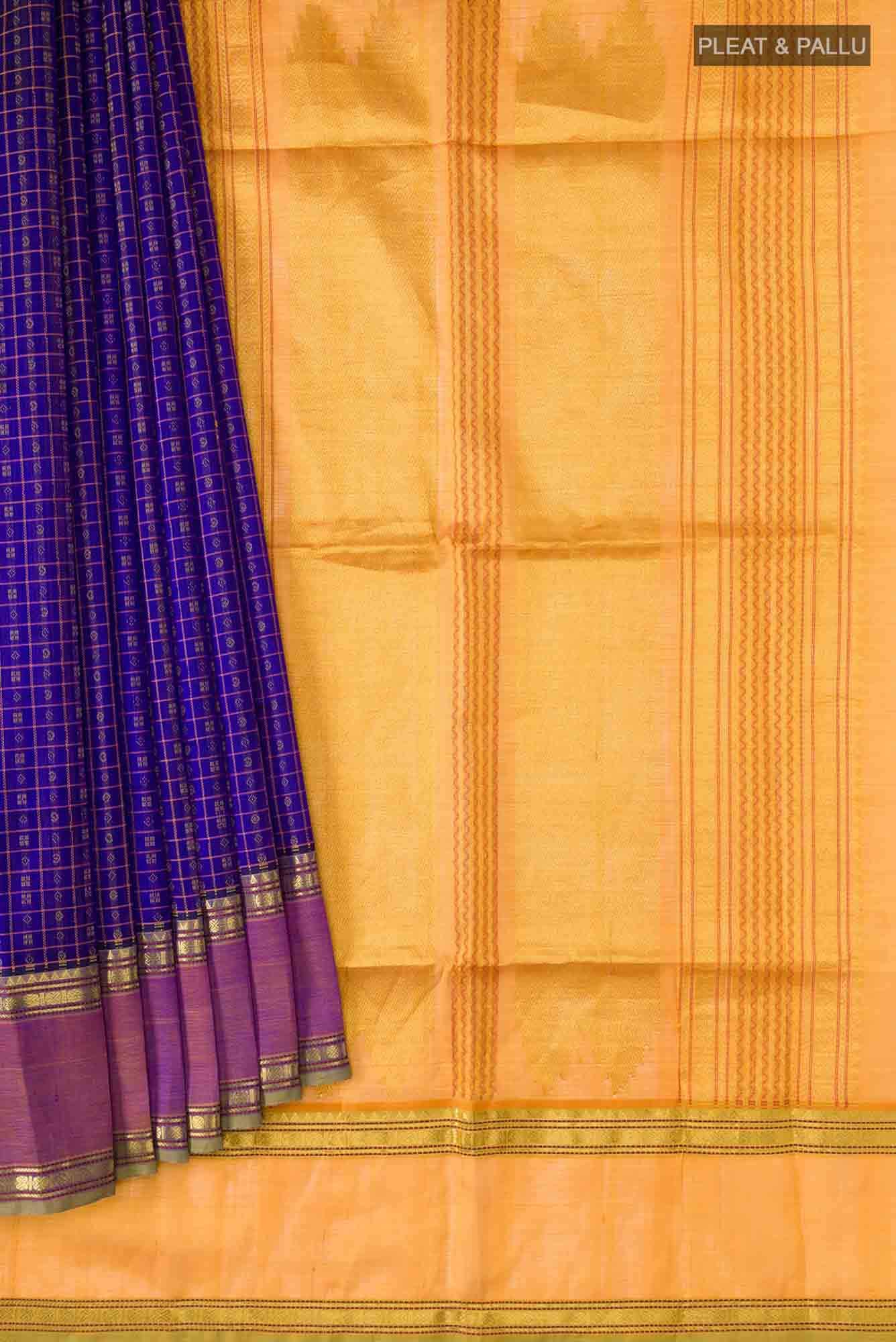 Blue Coimbatore Silk Cotton Saree