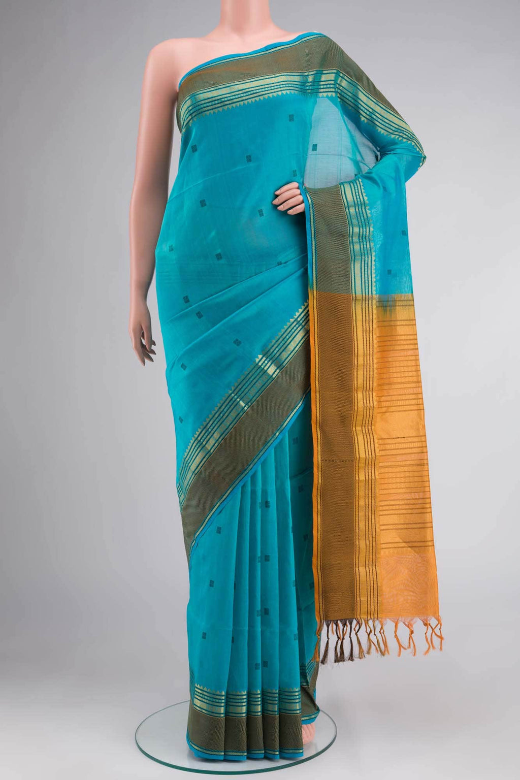 Blue Coimbatore Silk Cotton Saree