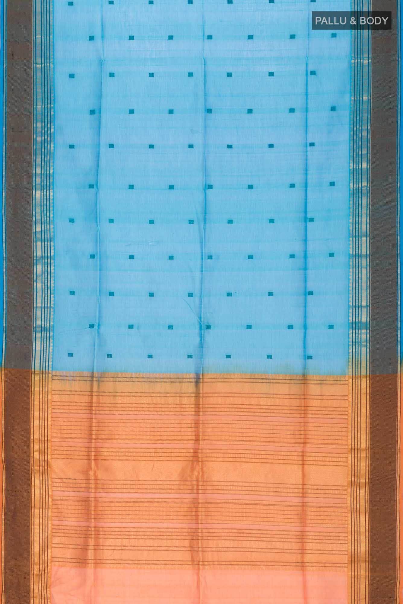 Blue Coimbatore Silk Cotton Saree