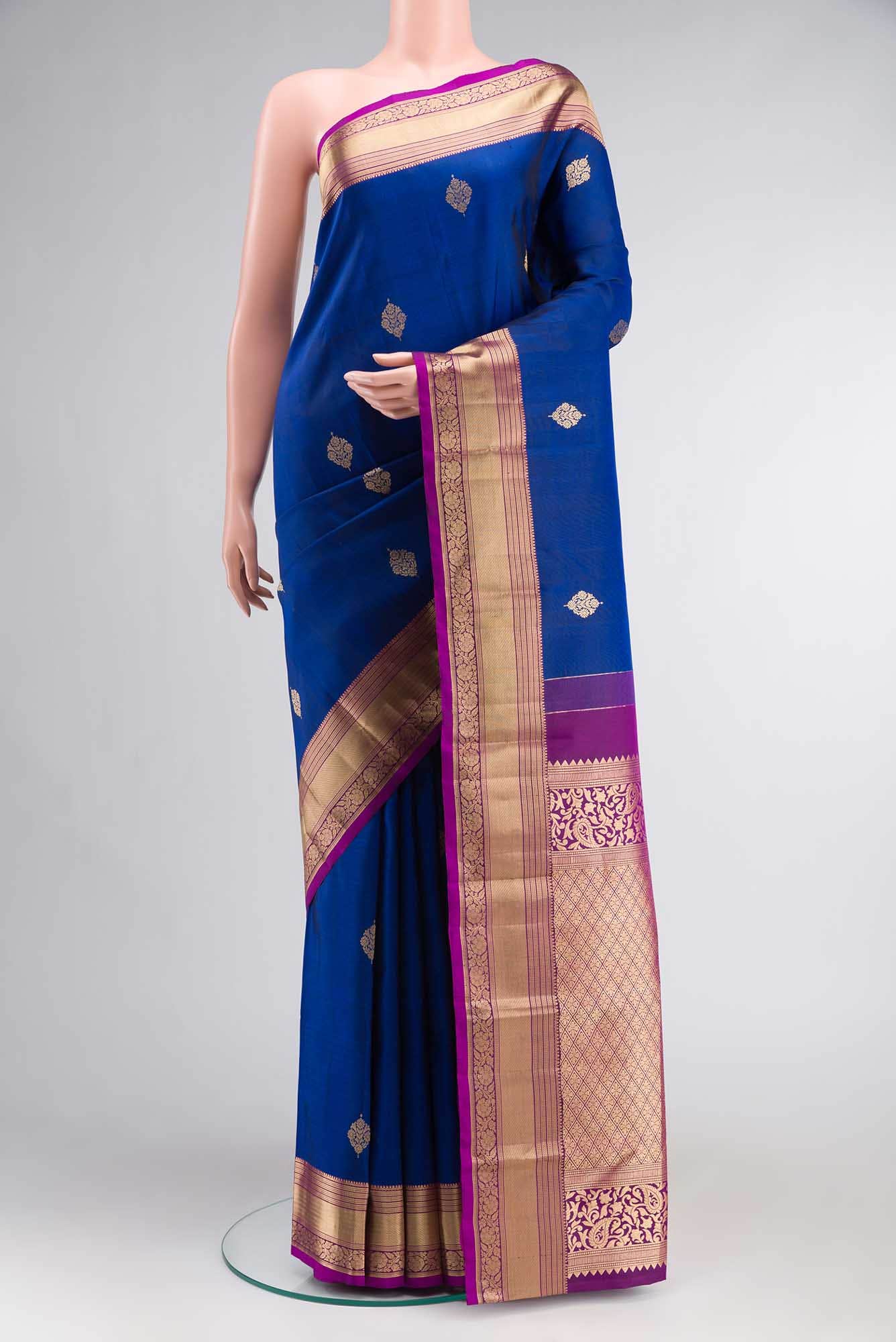 Blue Kanchipuram Silk Saree