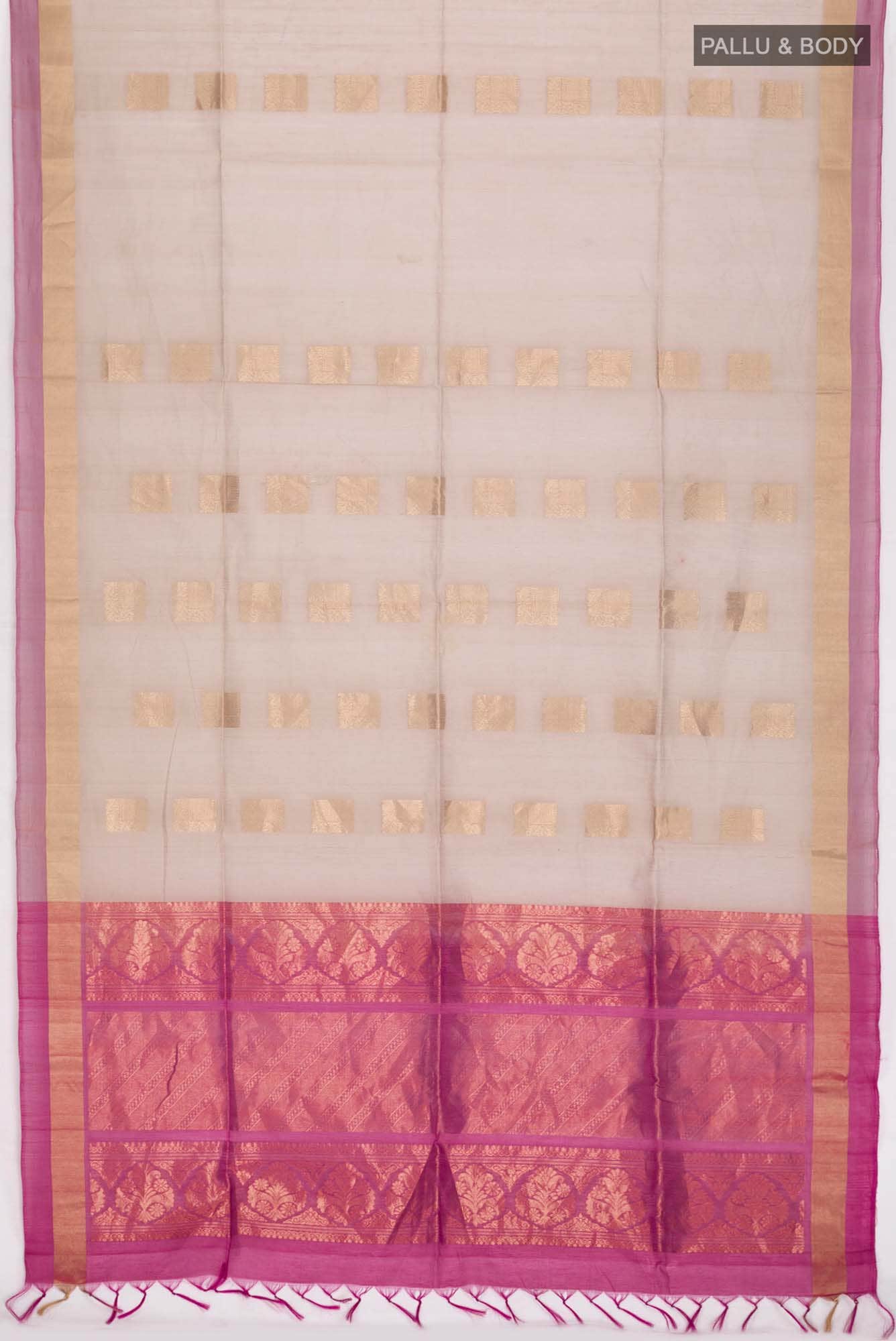 Beige Silk Cotton Saree