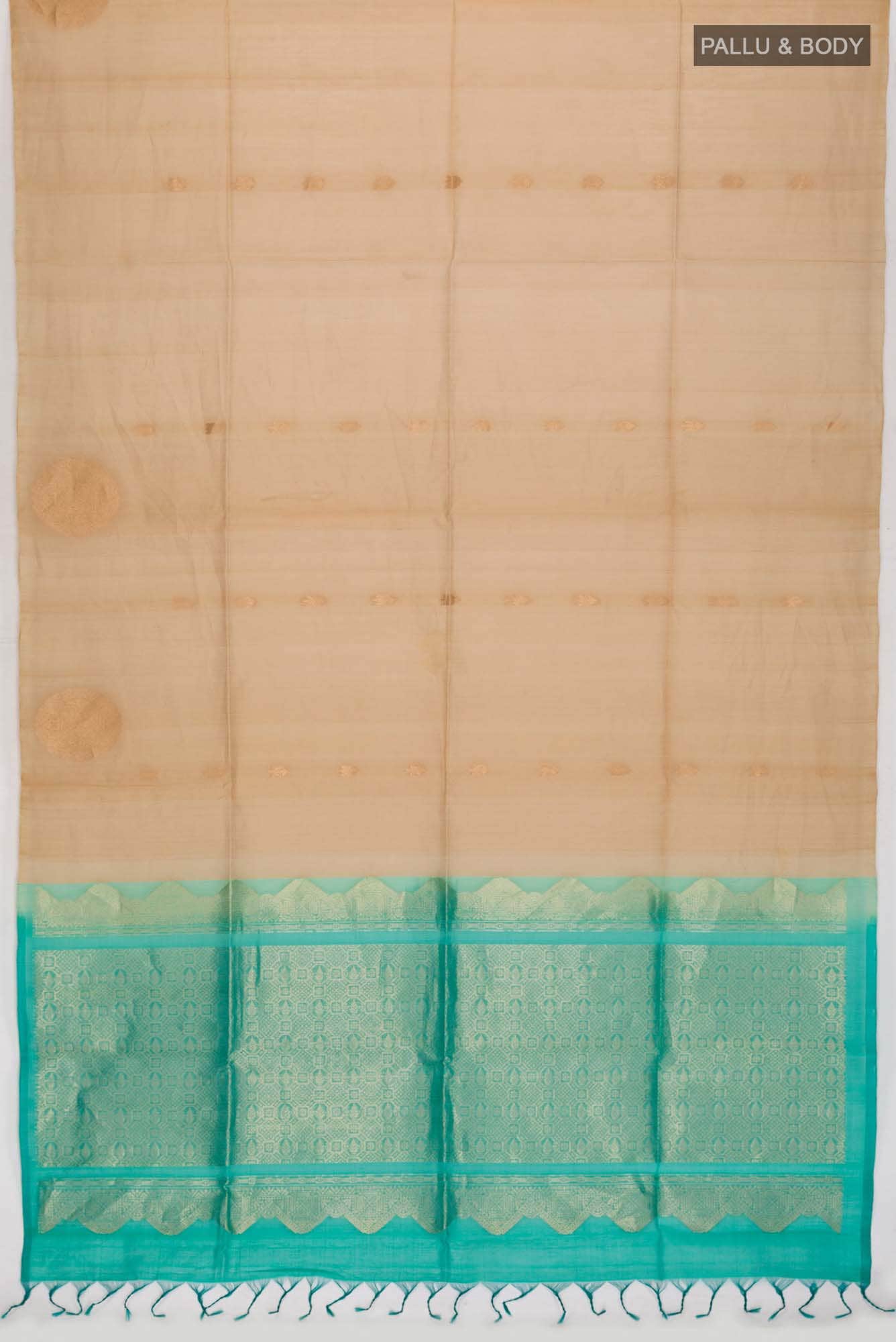 Beige Silk Cotton Saree