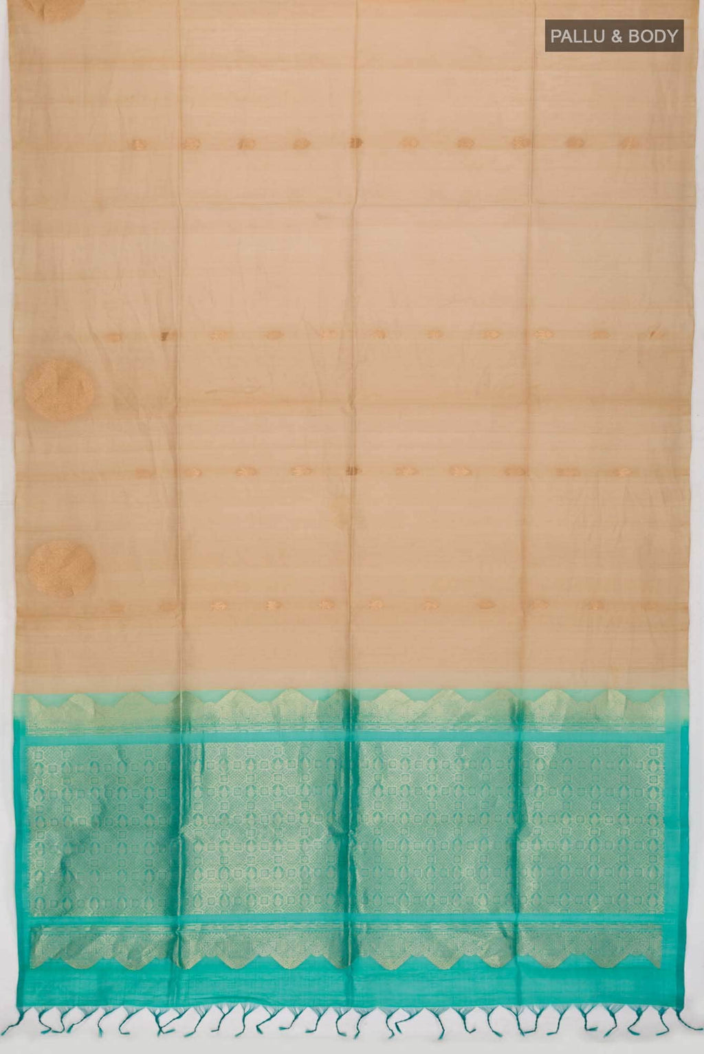 Beige Silk Cotton Saree