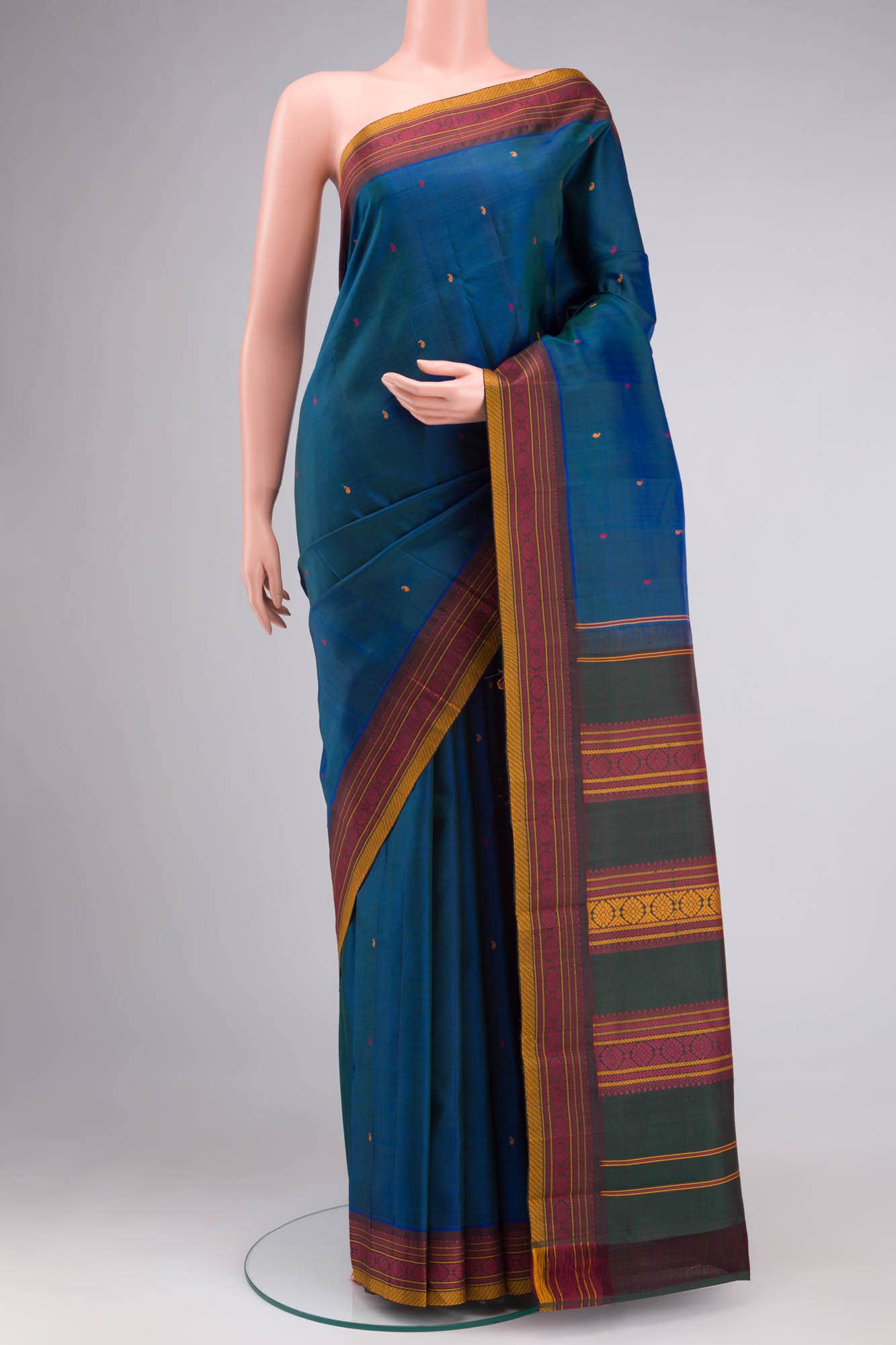 Blue Kanchipuram Silk Saree