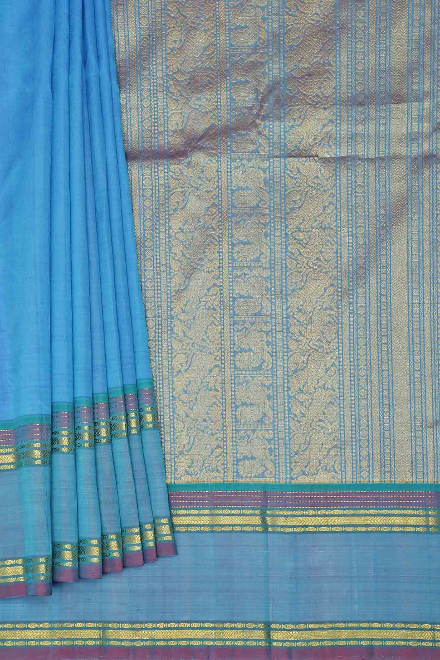 Blue Kanchipuram Silk Saree