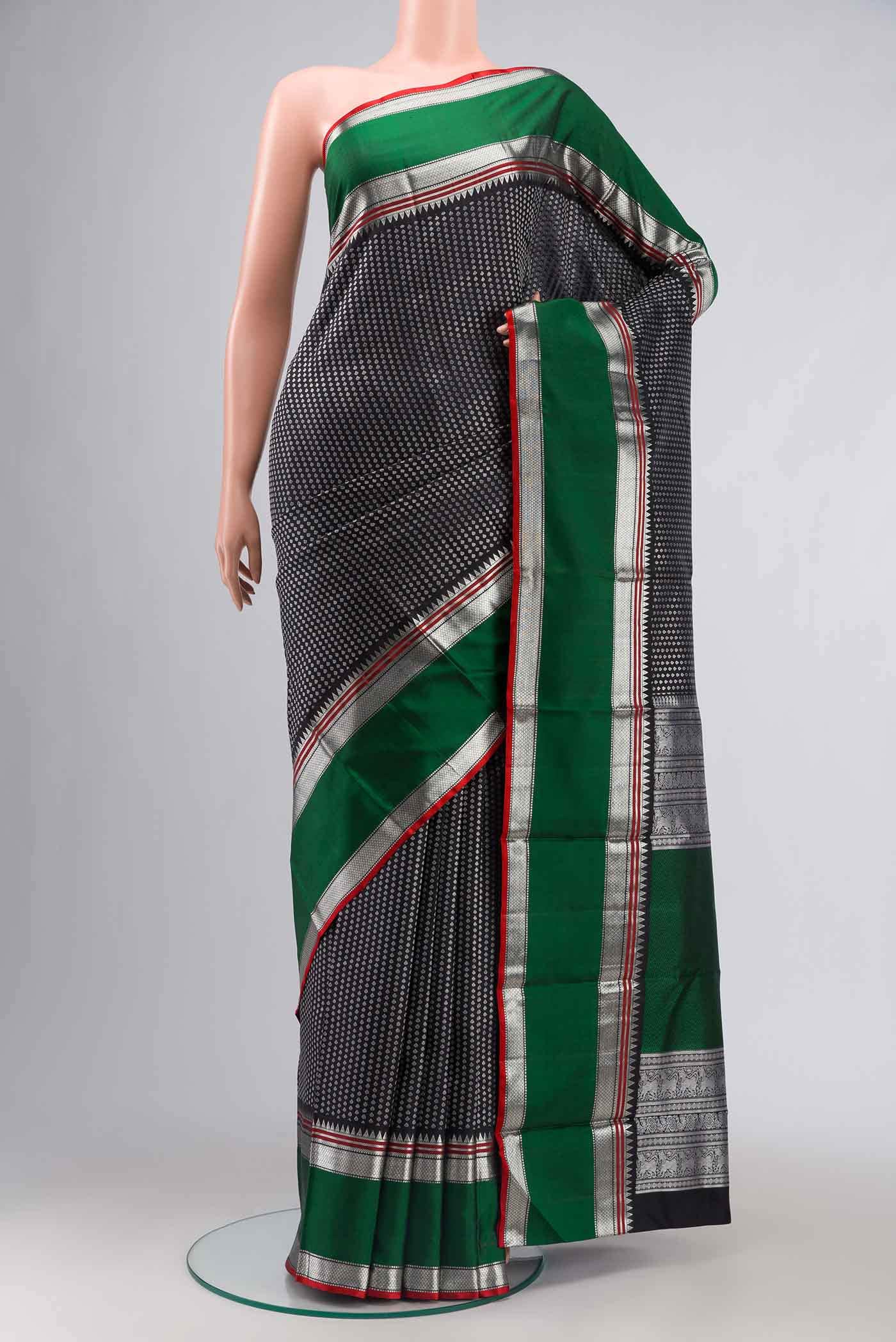 Black Kanchipuram Silk Saree