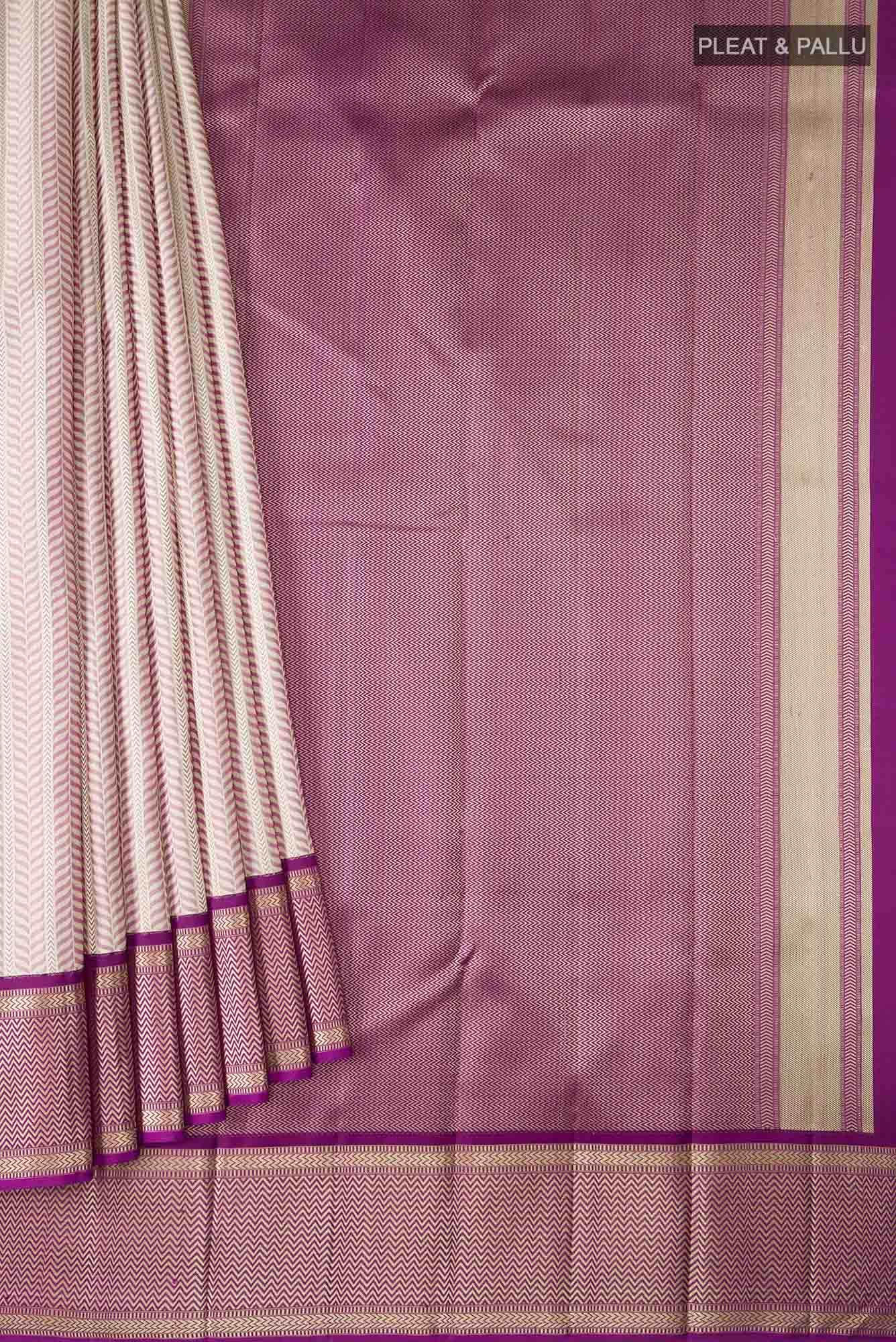 Beige Kanchipuram Silk Saree