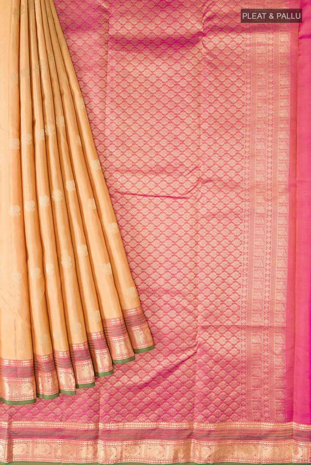 Beige Kanchipuram Silk Saree