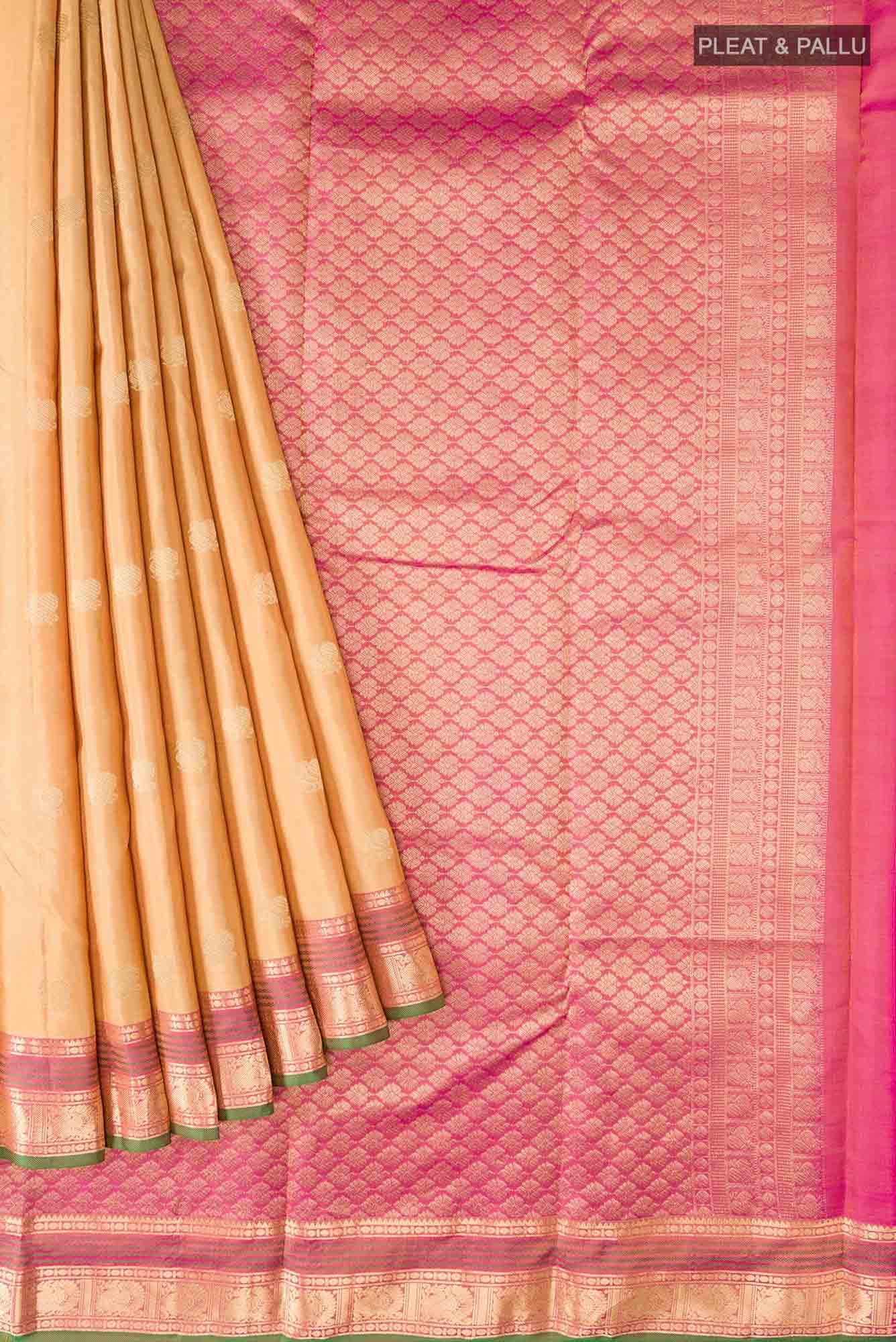 Beige Kanchipuram Silk Saree
