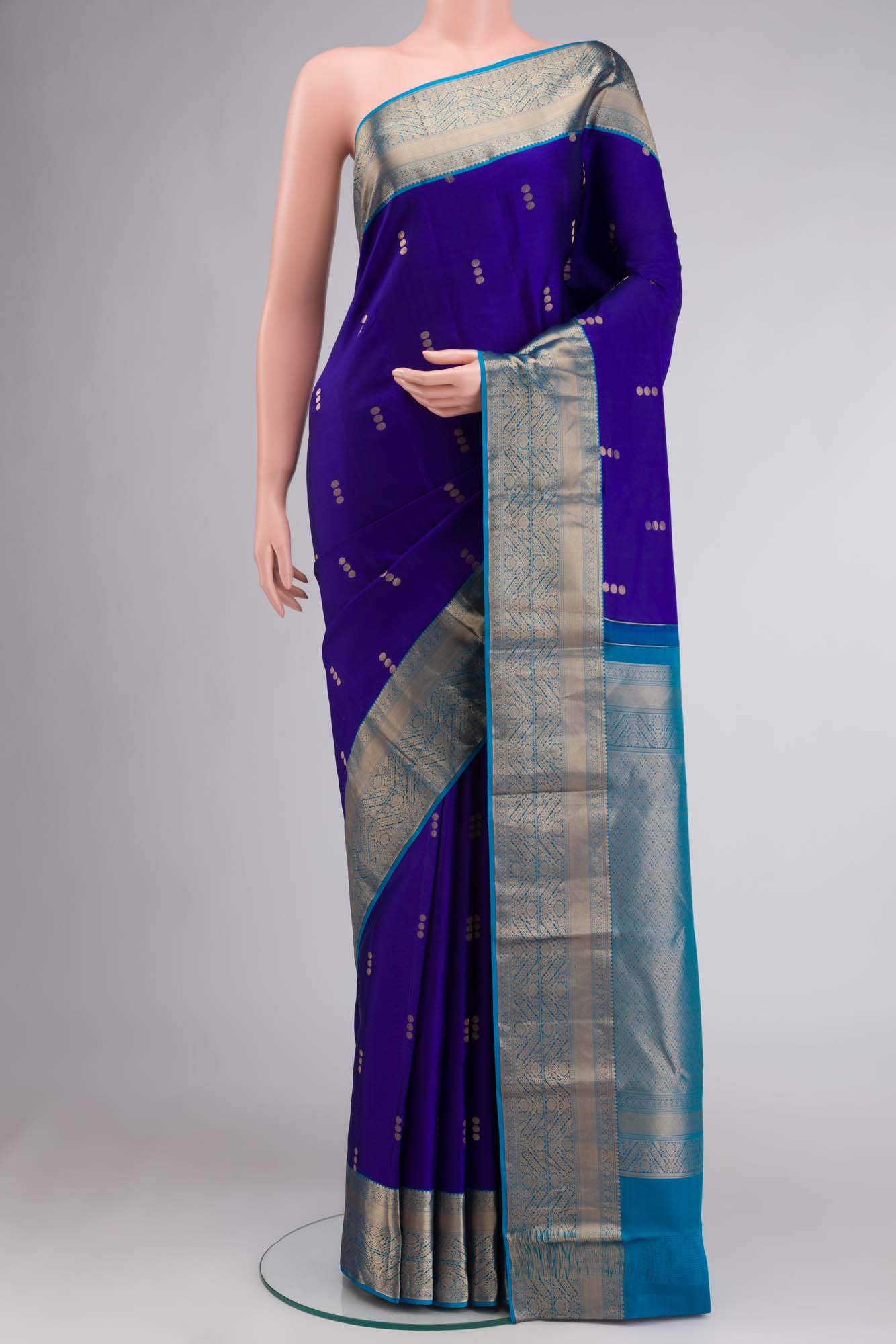 Blue Kanchipuram Silk Saree