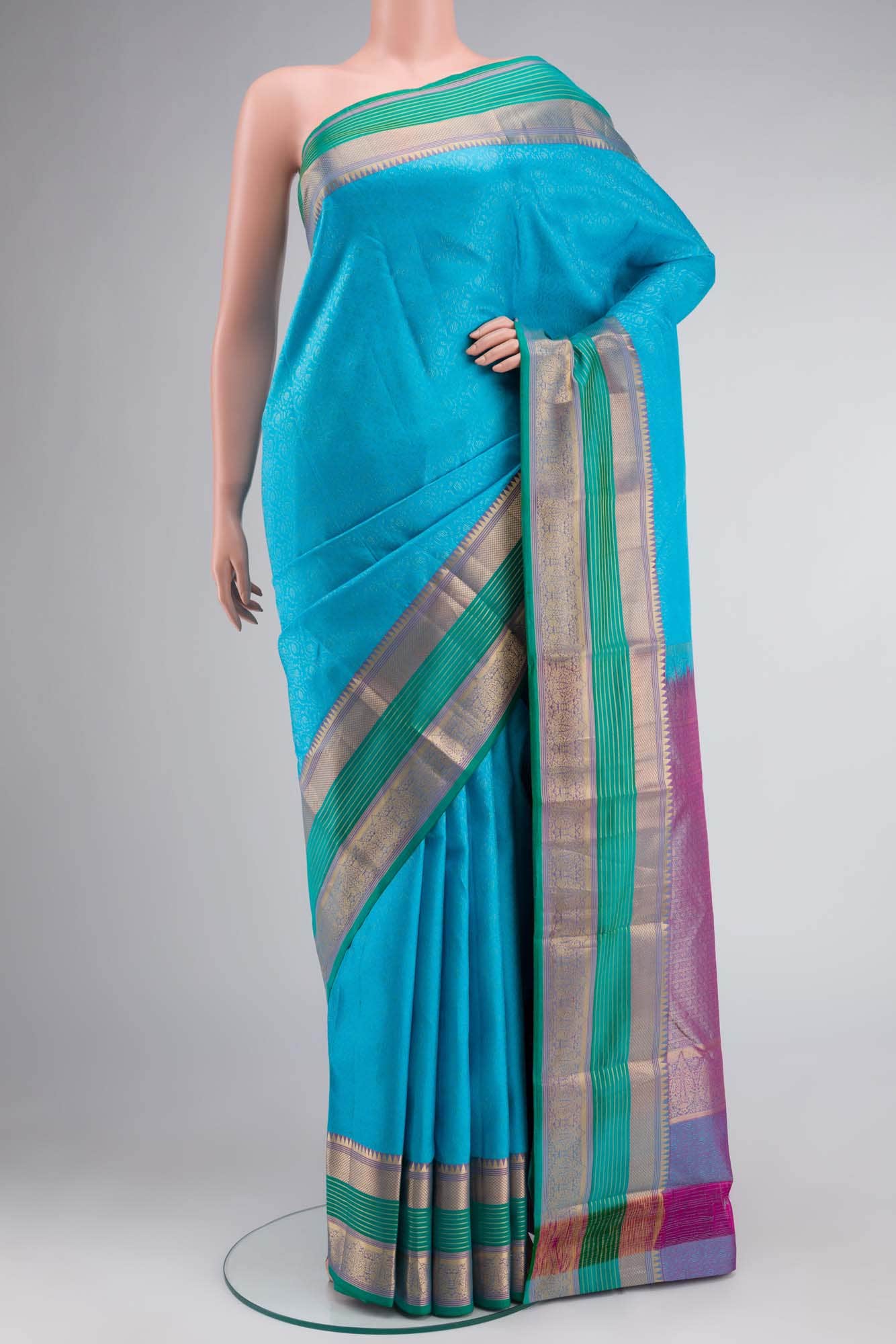 Blue Kanchipuram Silk Saree